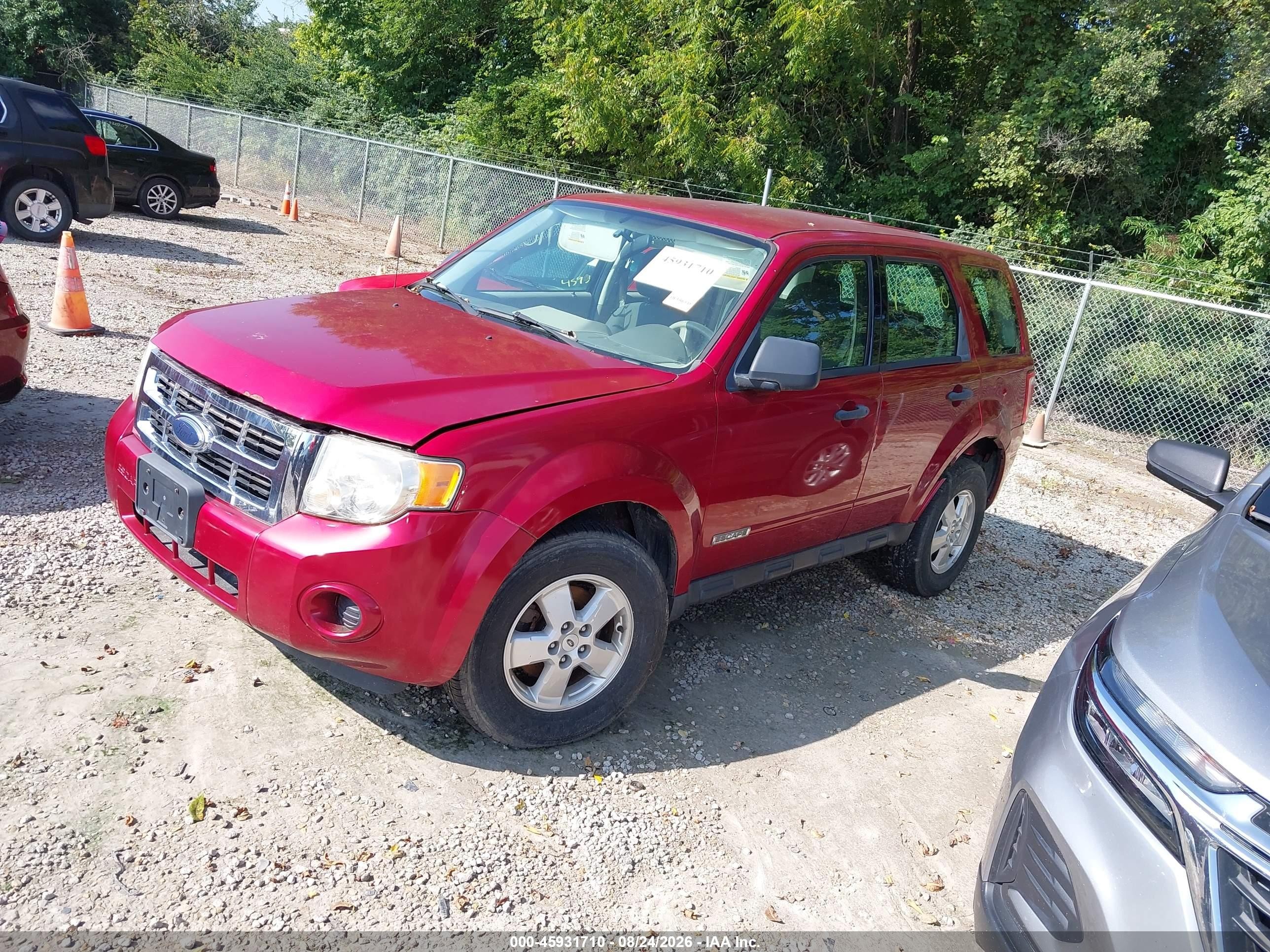 2008 Ford Escape Xls/xls Manual Red vin: 1FMCU02Z58KC92804