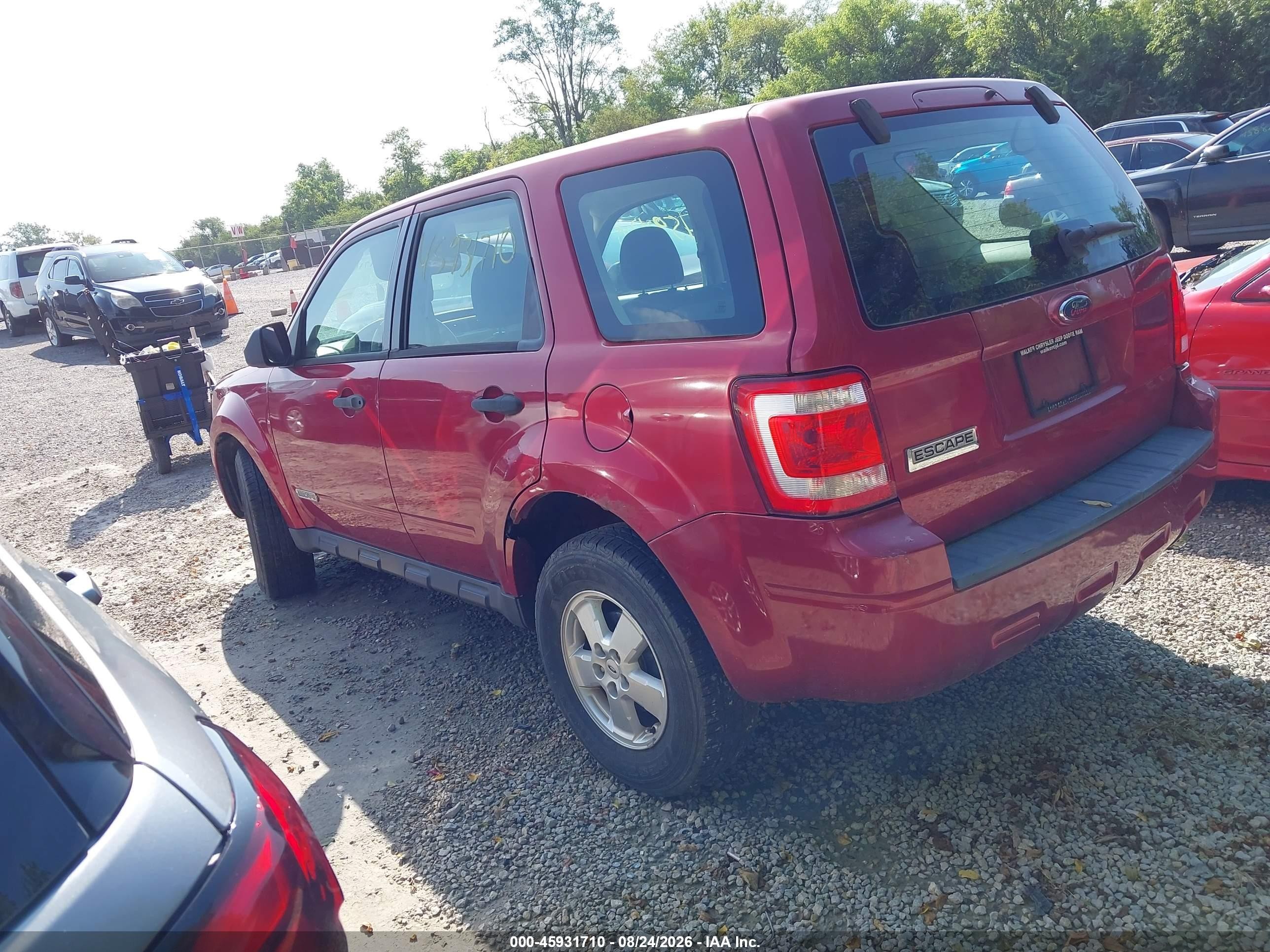 2008 Ford Escape Xls/xls Manual Red vin: 1FMCU02Z58KC92804