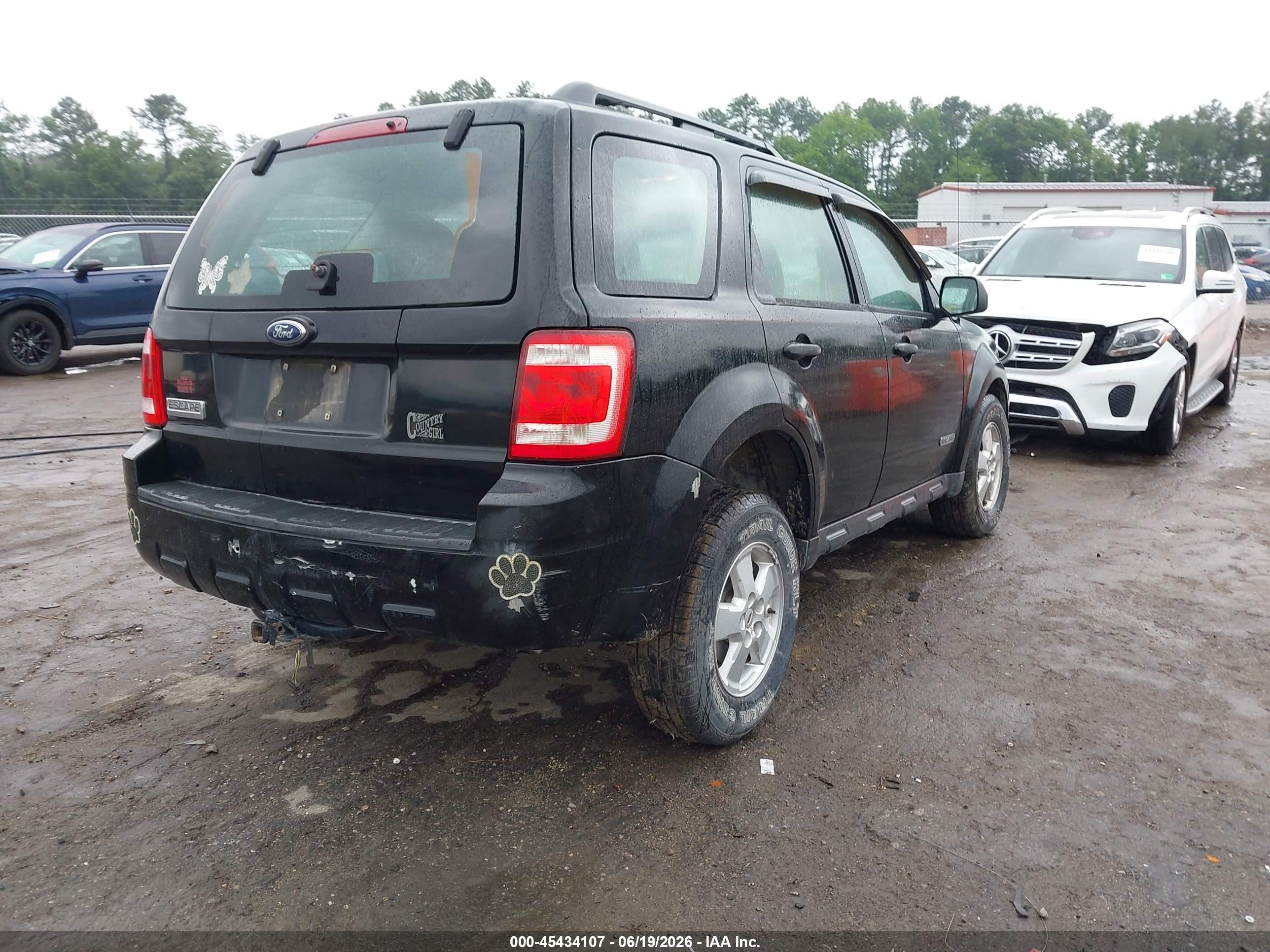 2008 Ford Escape Xls/xls Manual Черный vin: 1FMCU02Z78KA59961