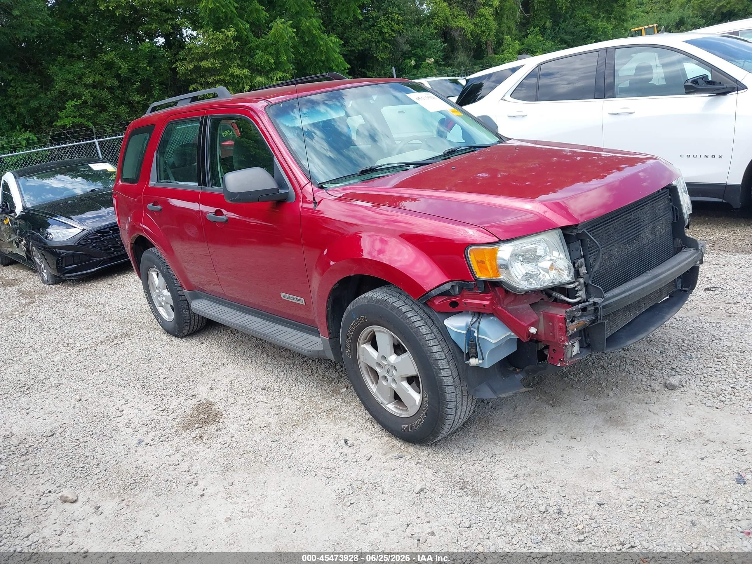 2008 Ford Escape Xls/xls Manual Red vin: 1FMCU02Z78KC99866