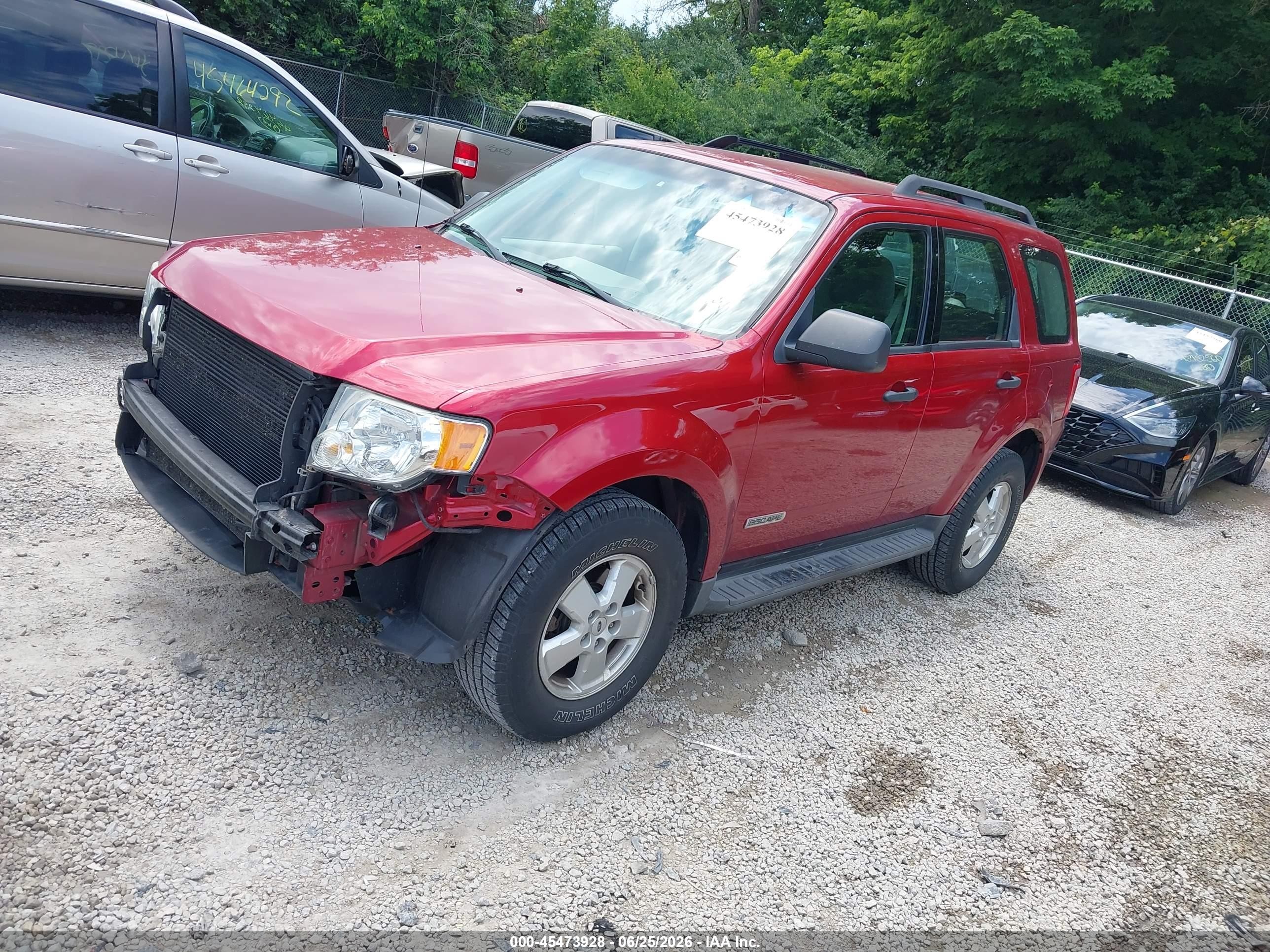 2008 Ford Escape Xls/xls Manual Red vin: 1FMCU02Z78KC99866