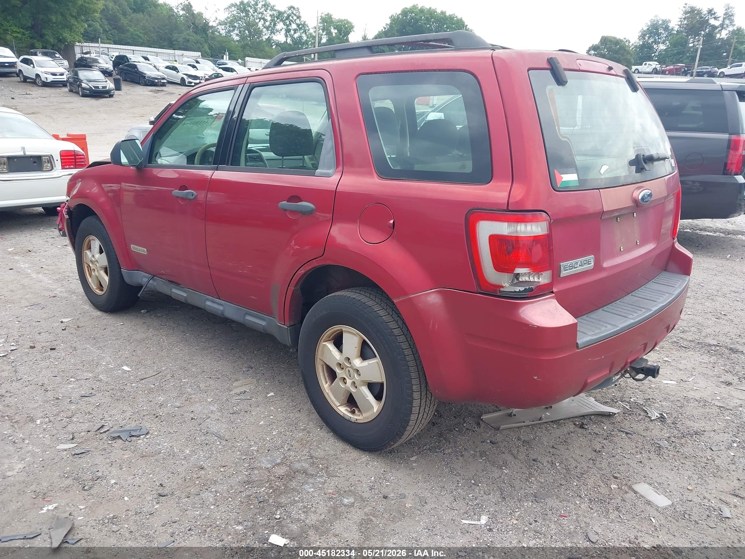2008 Ford Escape Xls/xls Manual Red vin: 1FMCU02Z98KE22020