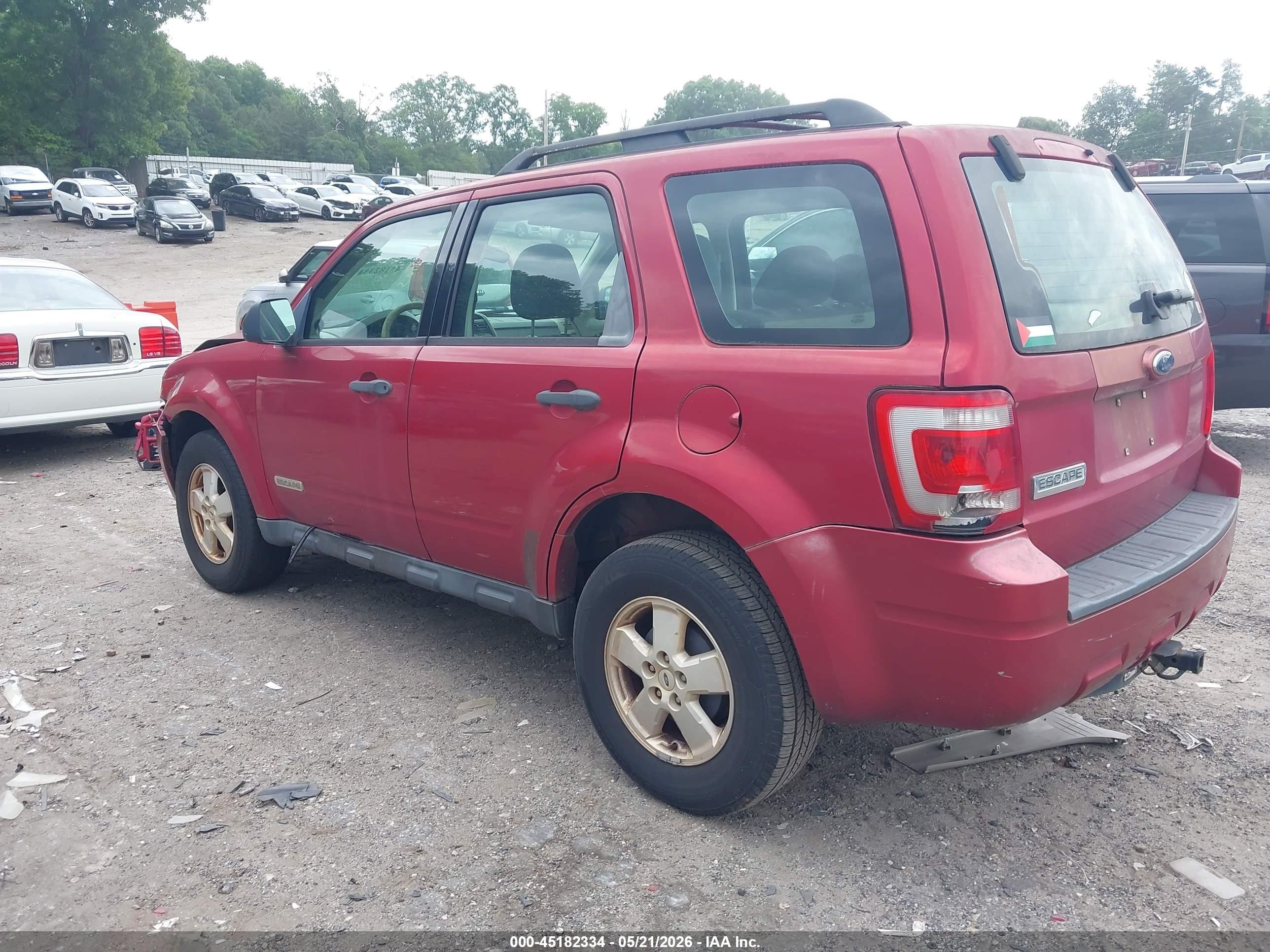 2008 Ford Escape Xls/xls Manual Red vin: 1FMCU02Z98KE22020
