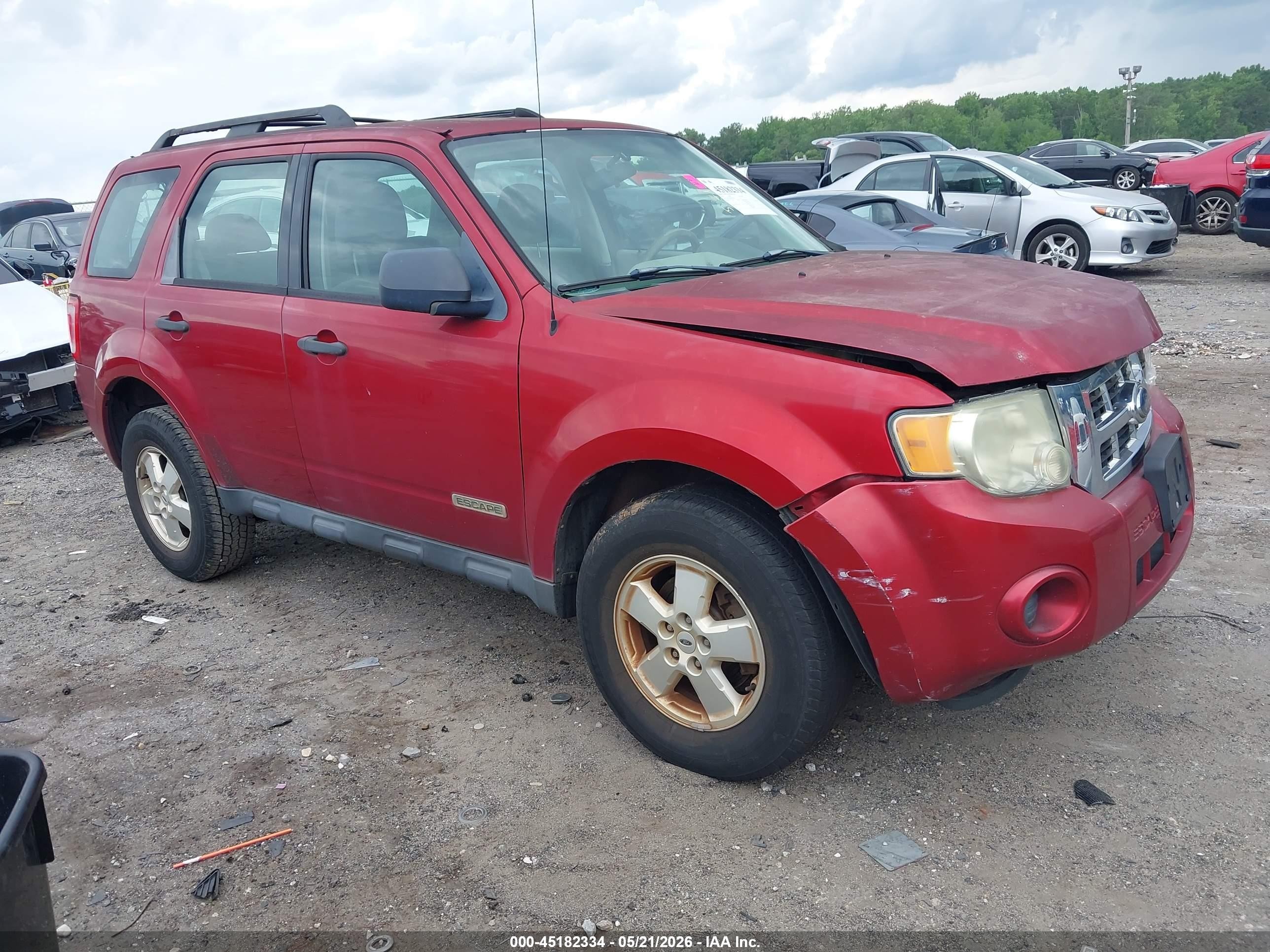 2008 Ford Escape Xls/xls Manual Red vin: 1FMCU02Z98KE22020