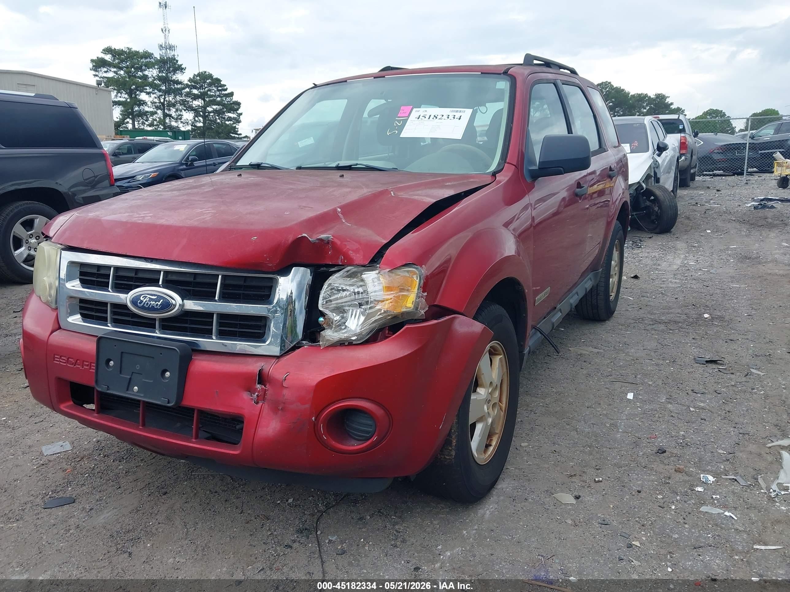 2008 Ford Escape Xls/xls Manual Red vin: 1FMCU02Z98KE22020