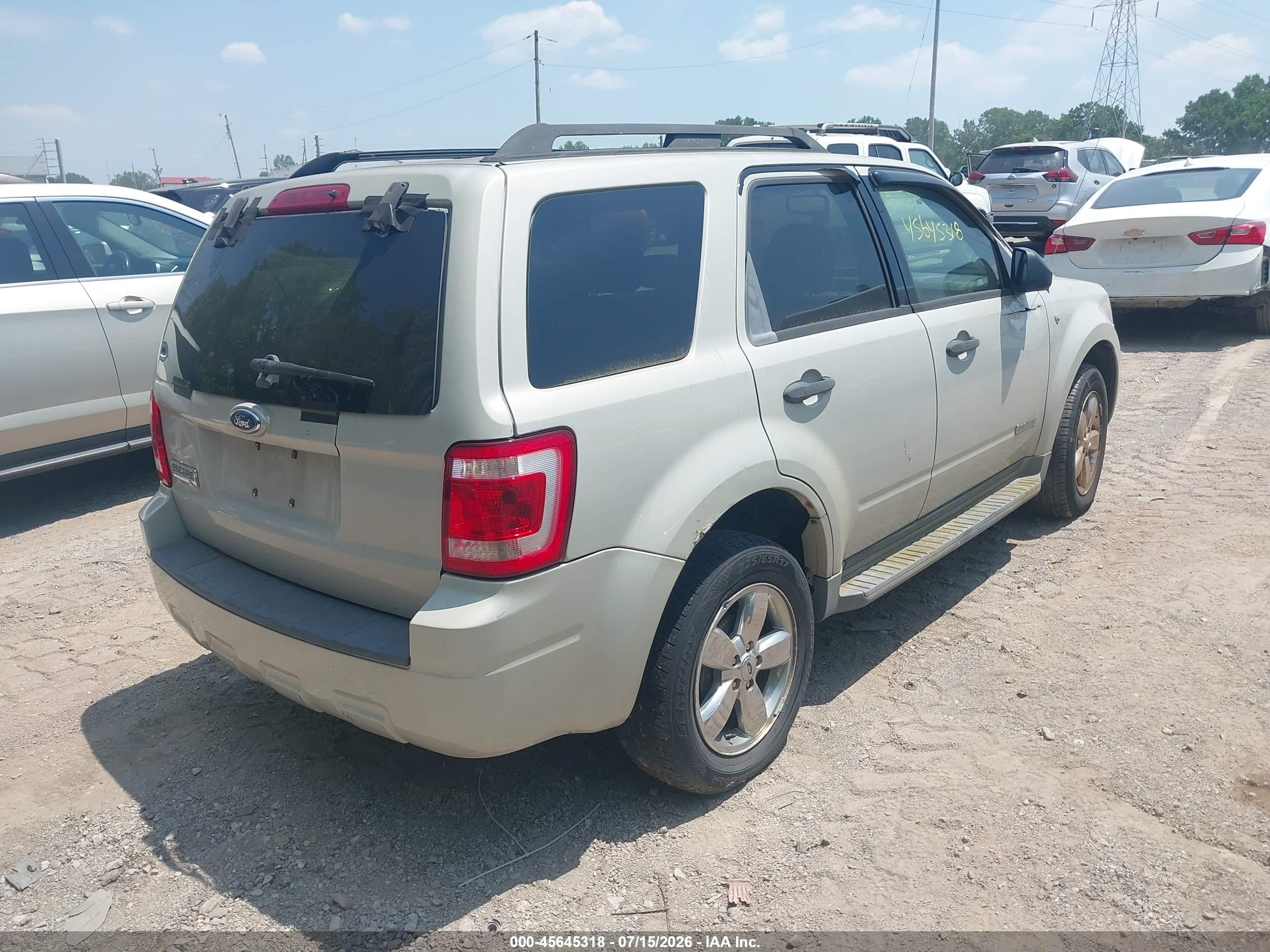 2008 Ford Escape Xlt Silver vin: 1FMCU03128KC92719