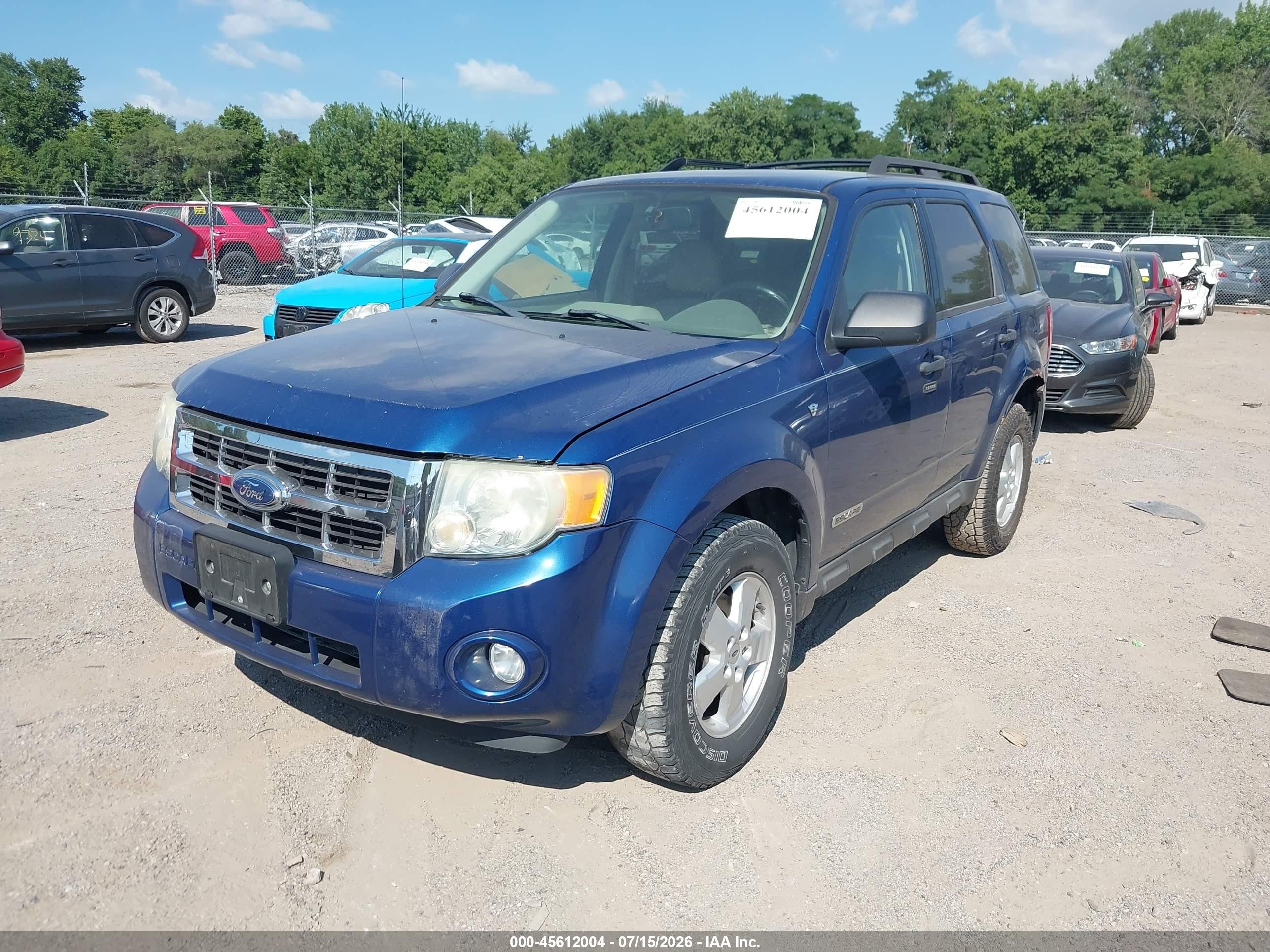 2008 Ford Escape Xlt Синий vin: 1FMCU03138KD86379