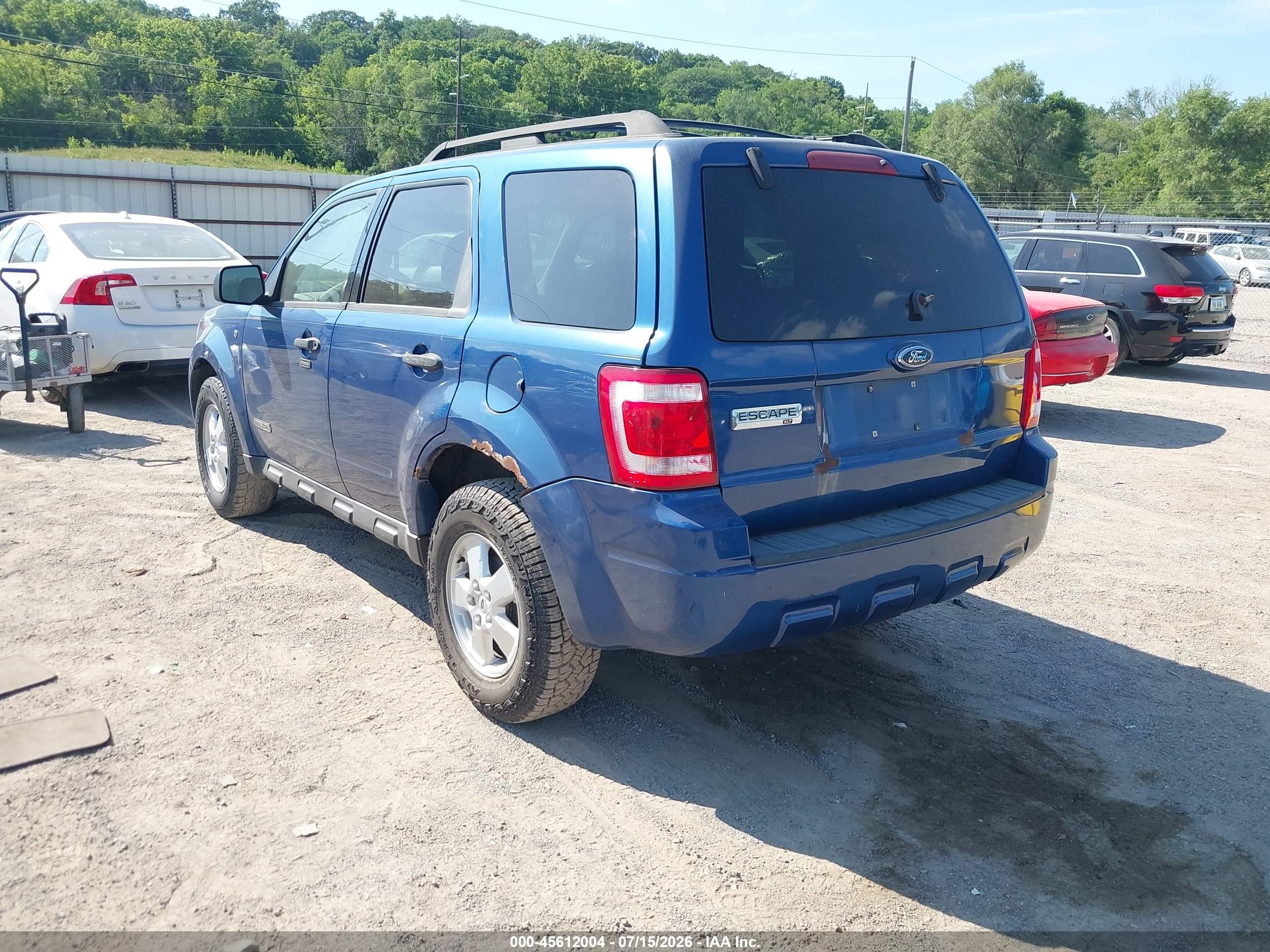 2008 Ford Escape Xlt Синий vin: 1FMCU03138KD86379