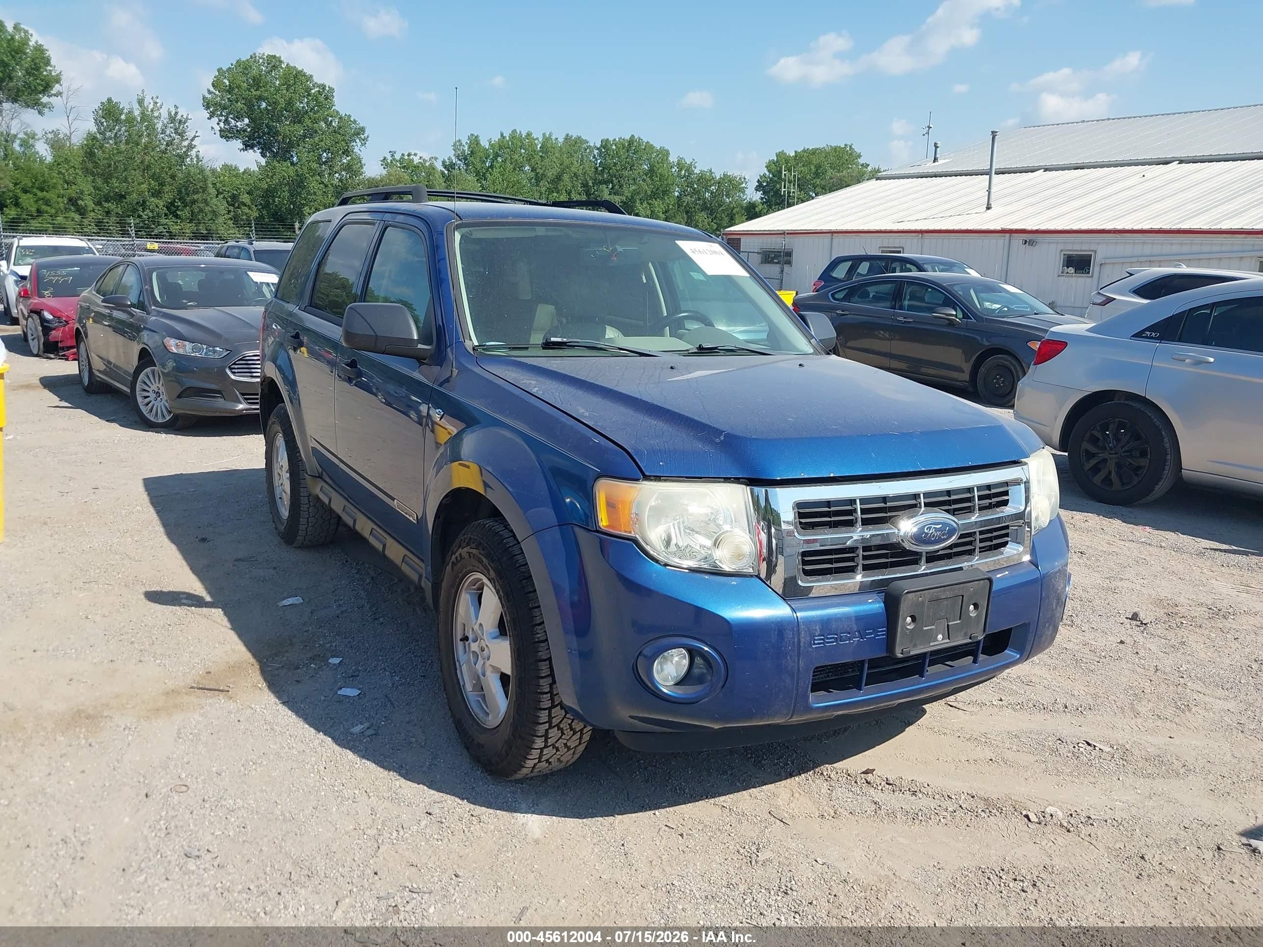 2008 Ford Escape Xlt Синий vin: 1FMCU03138KD86379