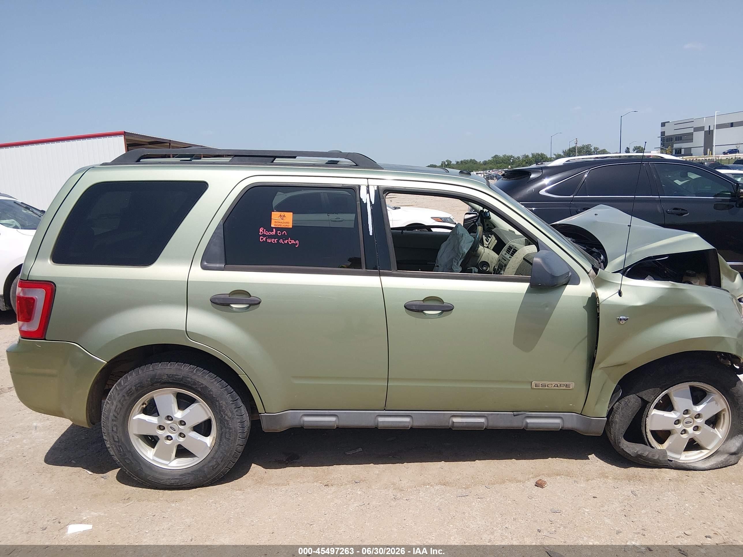2008 Ford Escape Xlt Green vin: 1FMCU03158KA14090