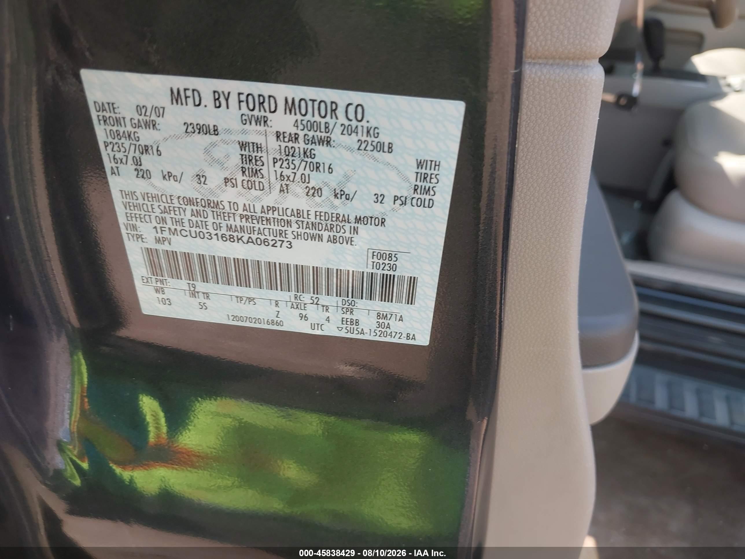 2008 Ford Escape Xlt Gray vin: 1FMCU03168KA06273