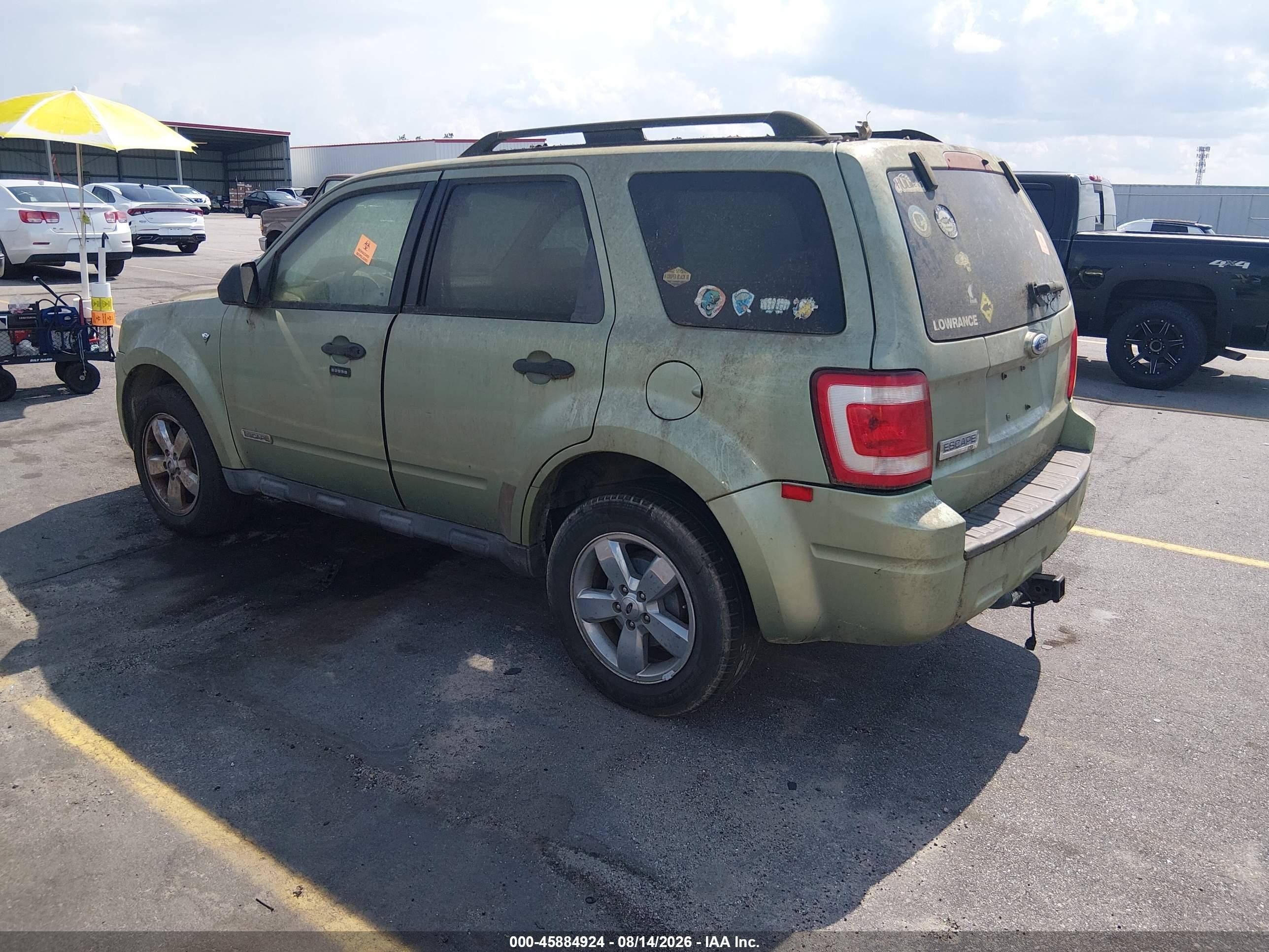2008 Ford Escape Xlt Green vin: 1FMCU03178KB49975