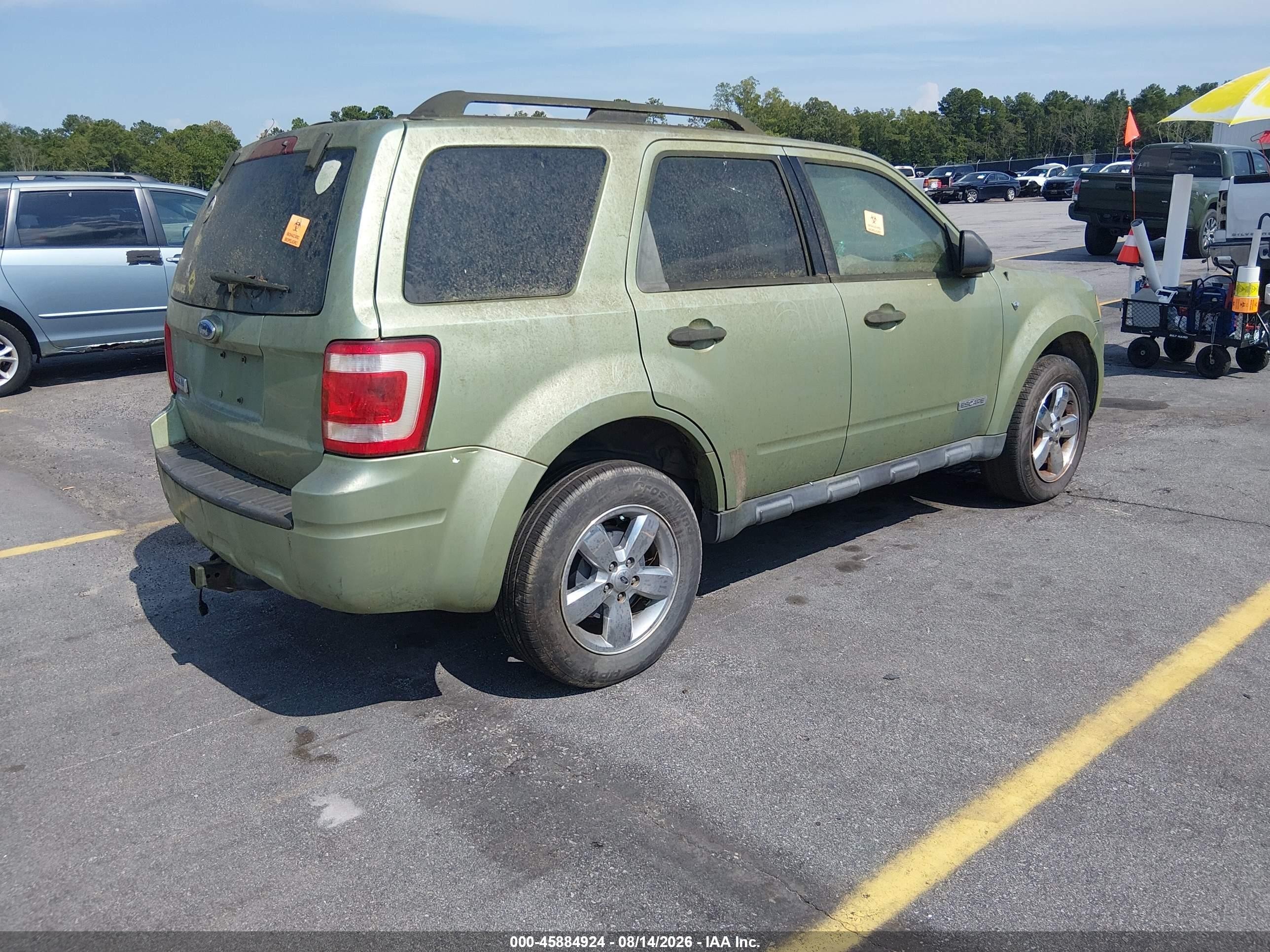 2008 Ford Escape Xlt Green vin: 1FMCU03178KB49975