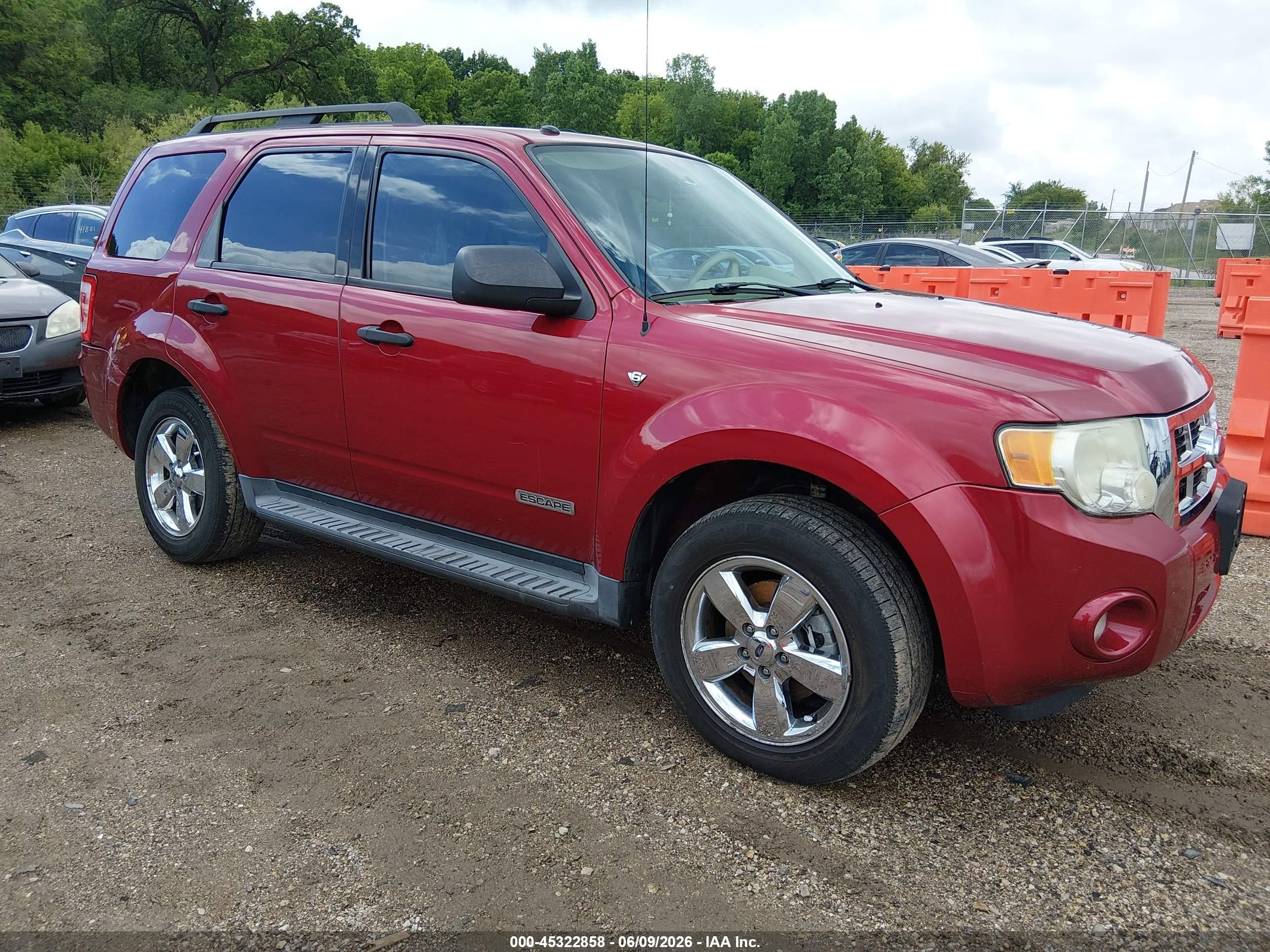 2008 Ford Escape Xlt Красный vin: 1FMCU03178KB86394