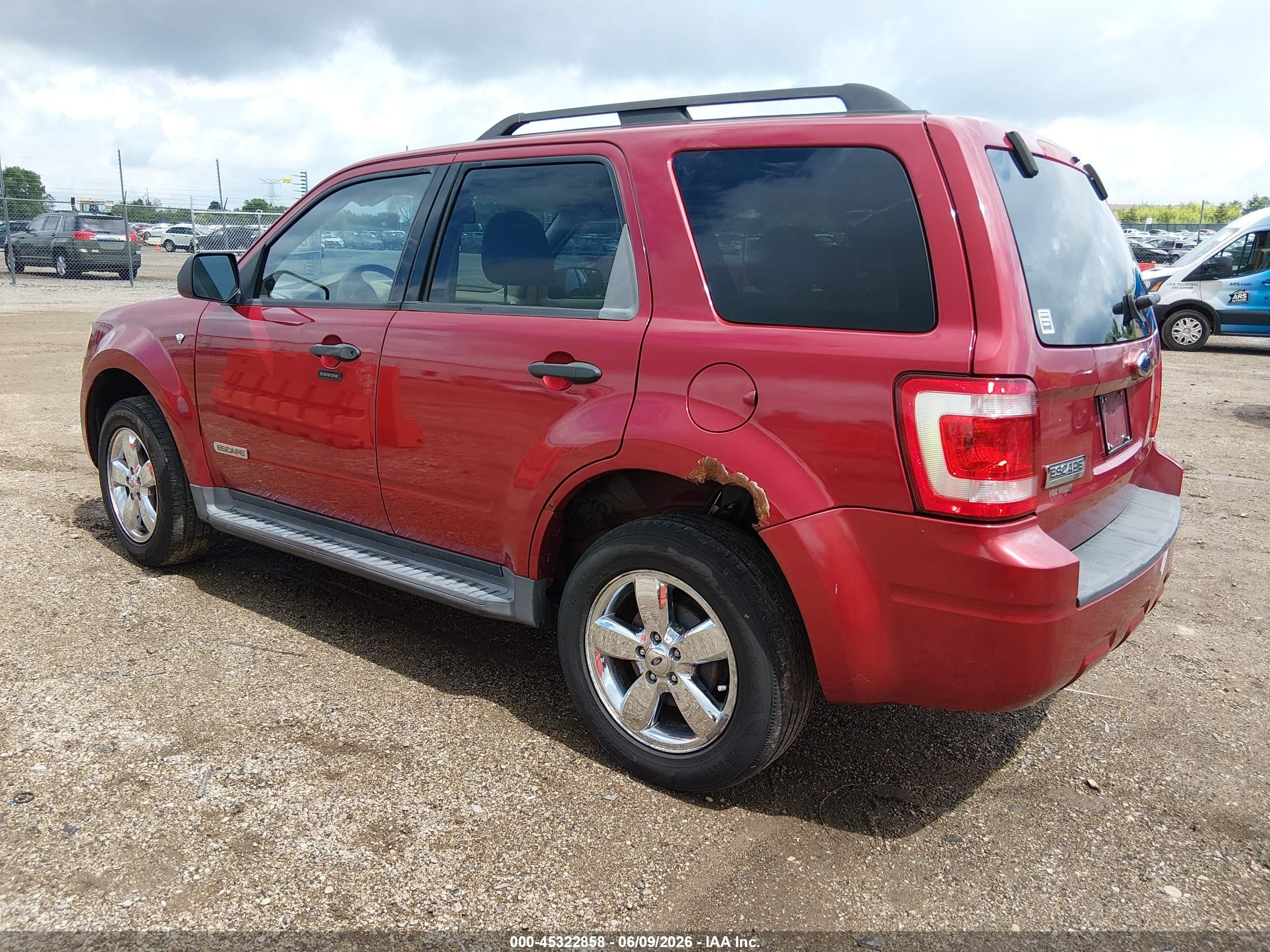 2008 Ford Escape Xlt Red vin: 1FMCU03178KB86394