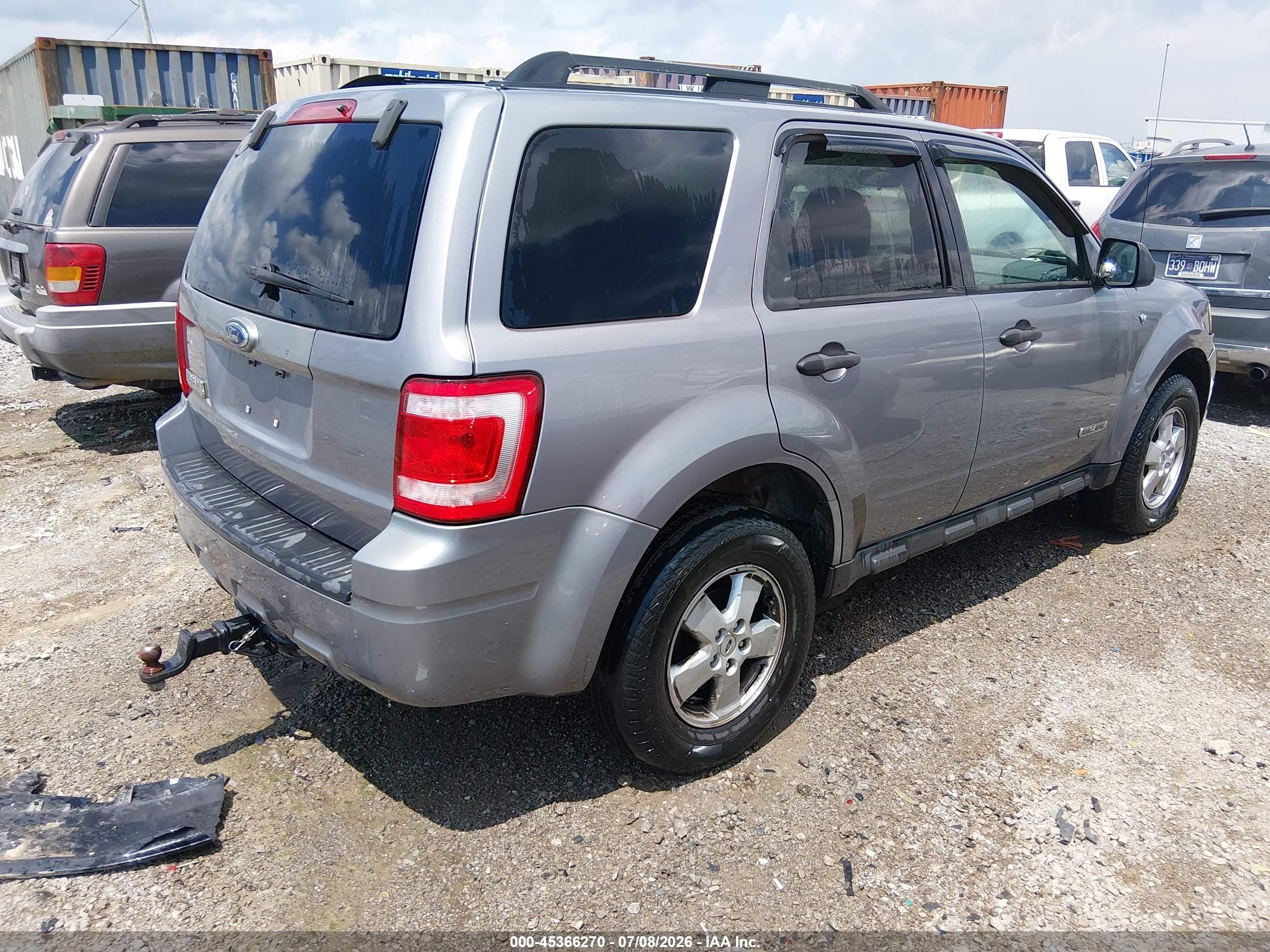 2008 Ford Escape Xlt Серый vin: 1FMCU03188KD65155