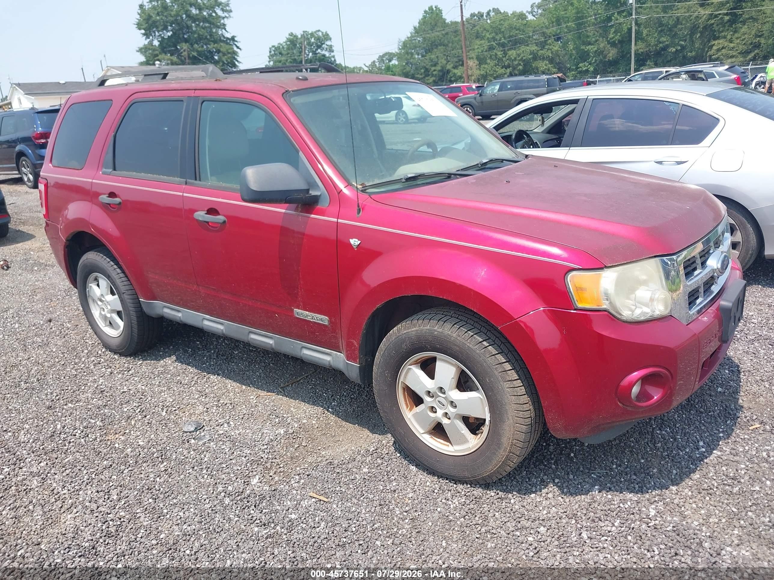 2008 Ford Escape Xlt Red vin: 1FMCU03188KD99791