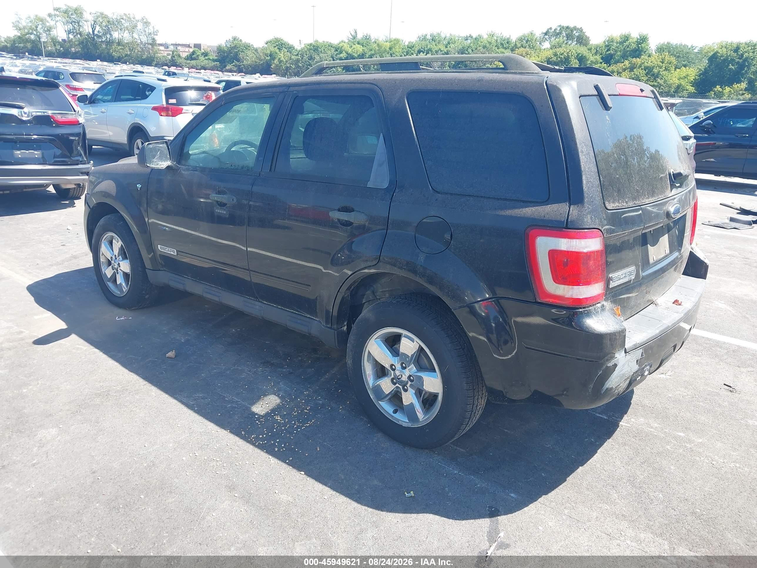 2008 Ford Escape Xlt Black vin: 1FMCU03188KE68320