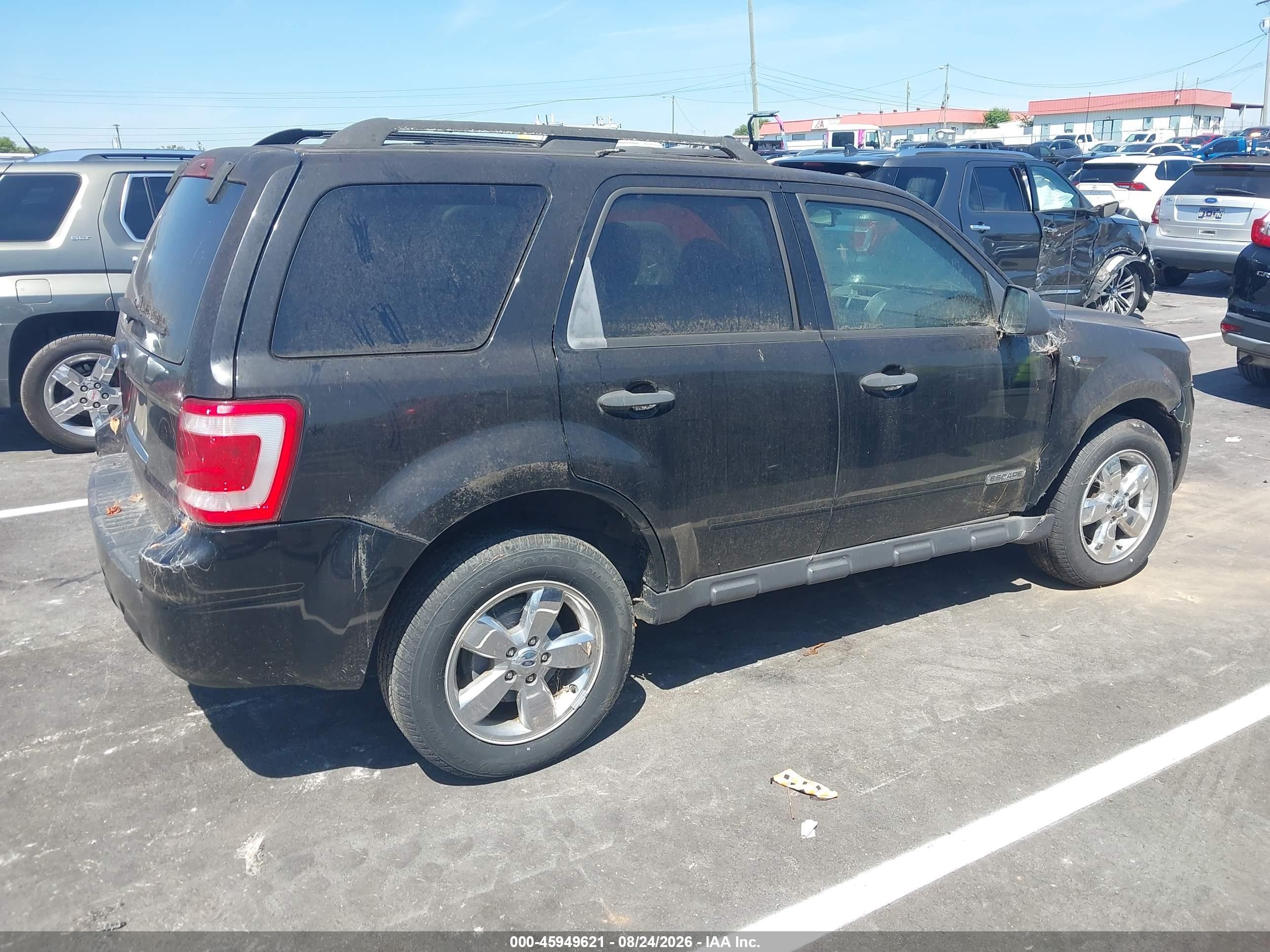 2008 Ford Escape Xlt Black vin: 1FMCU03188KE68320