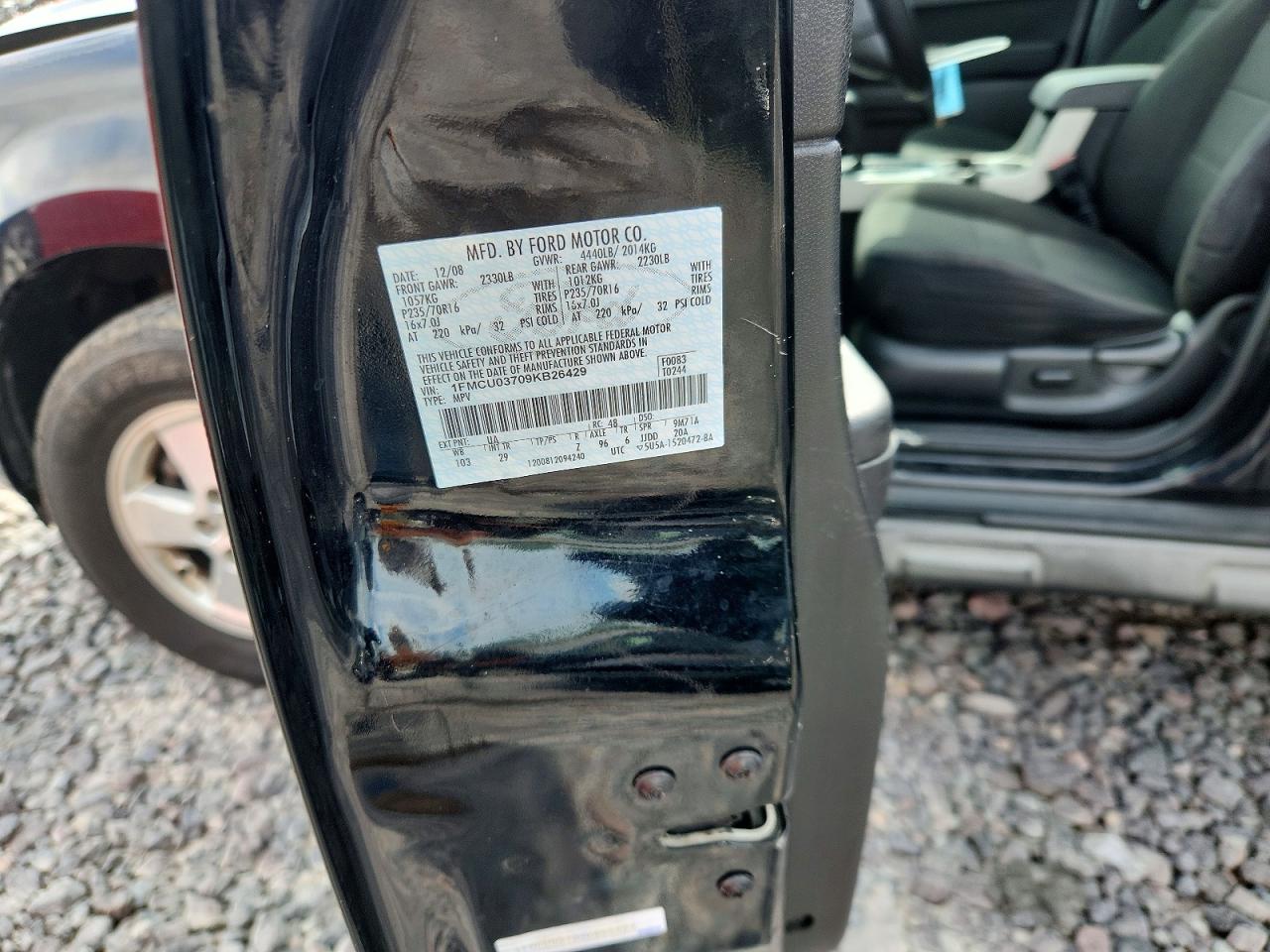 2009 Ford Escape Xlt Black vin: 1FMCU03709KB26429