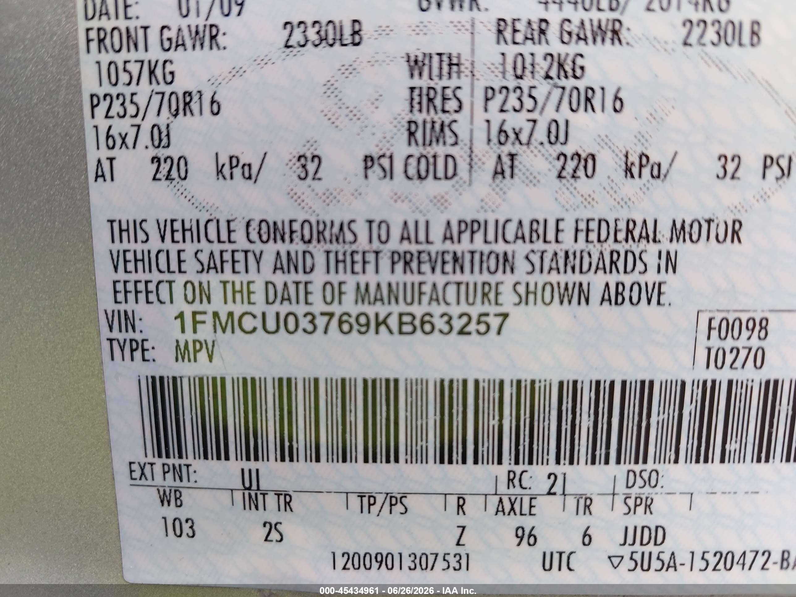 2009 Ford Escape Xlt Silver vin: 1FMCU03769KB63257