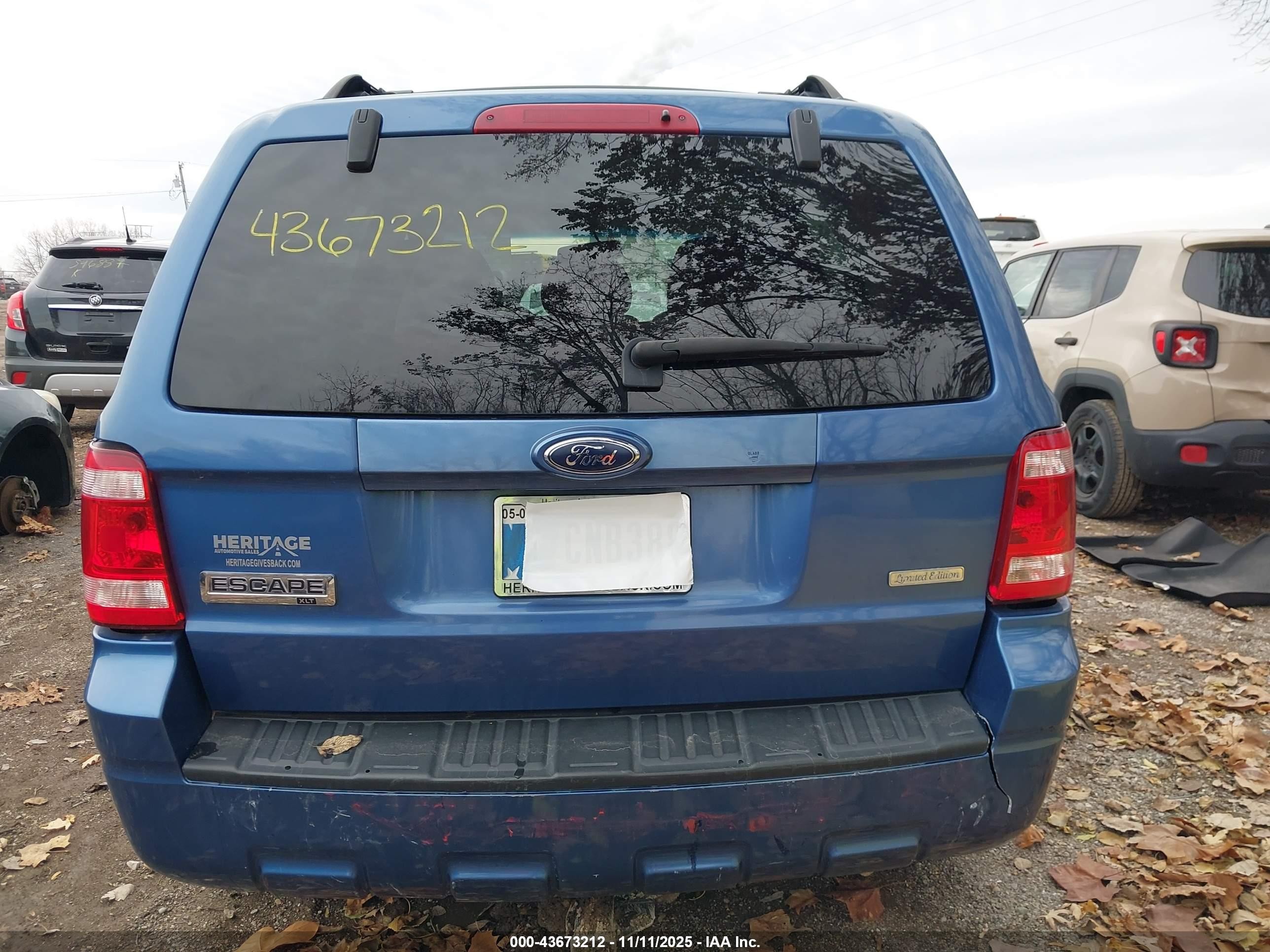 2009 Ford Escape Xlt Blue vin: 1FMCU03G79KA92716