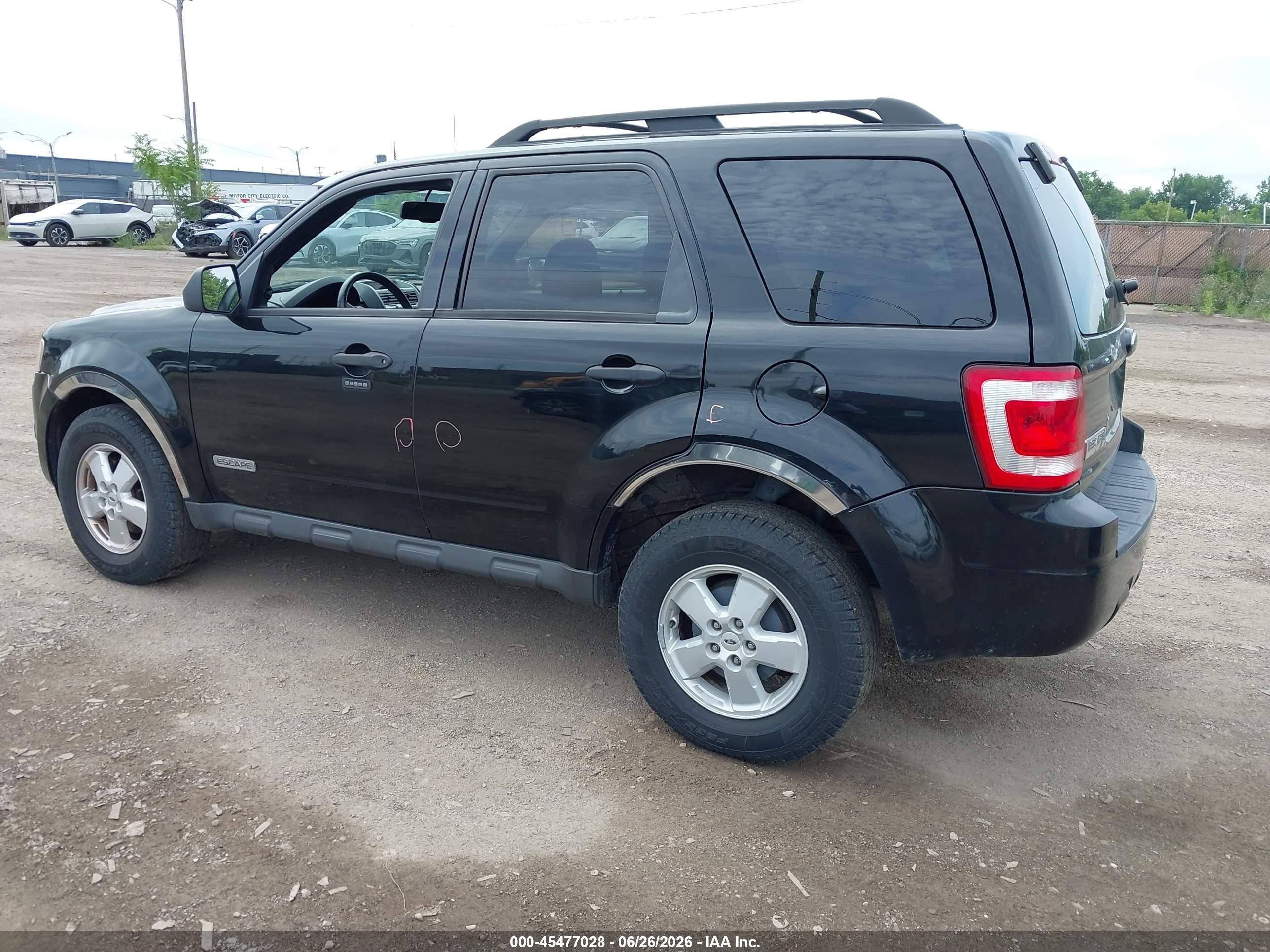 2008 Ford Escape Xlt Black vin: 1FMCU03Z48KD23233