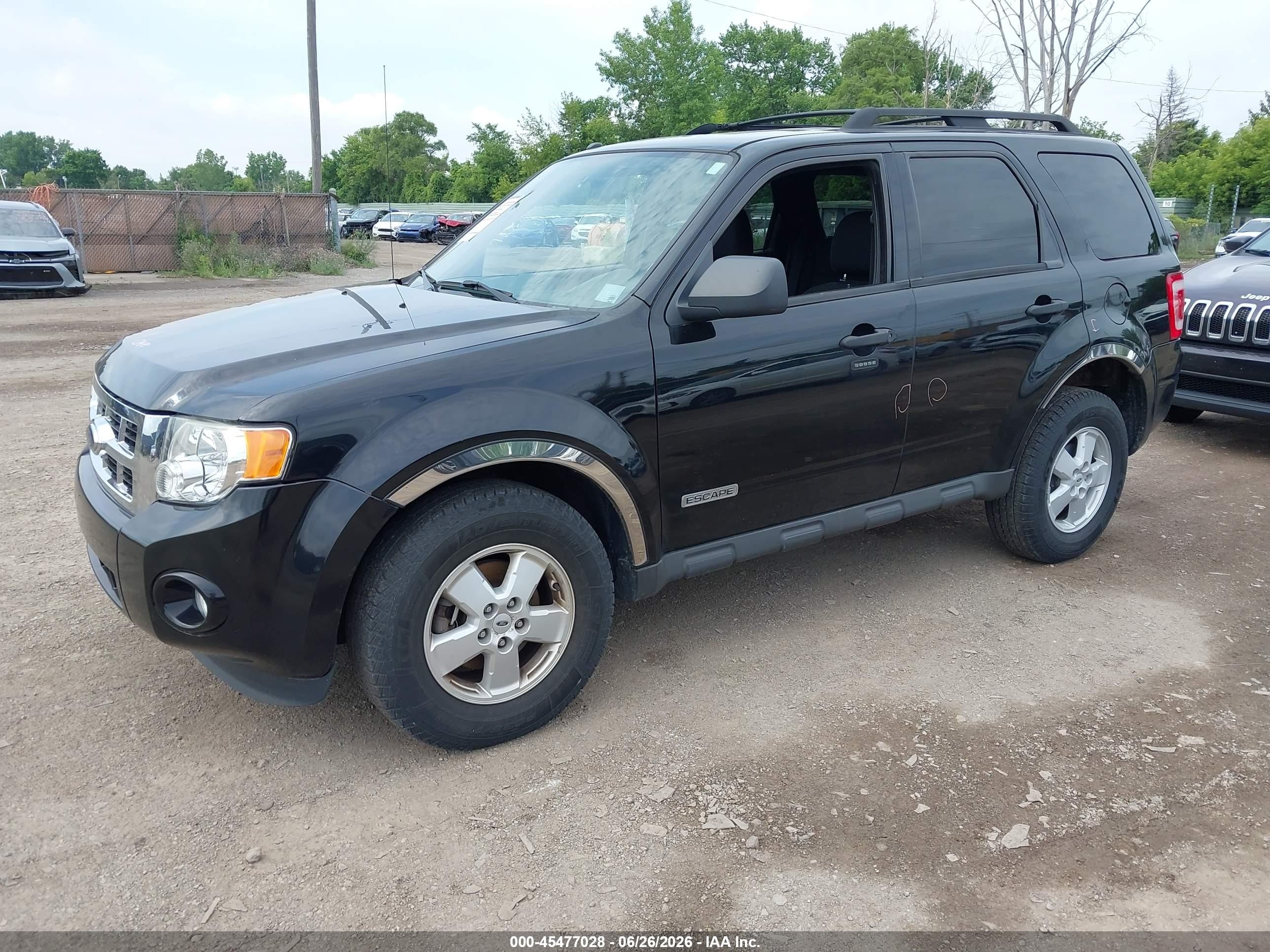 2008 Ford Escape Xlt Black vin: 1FMCU03Z48KD23233