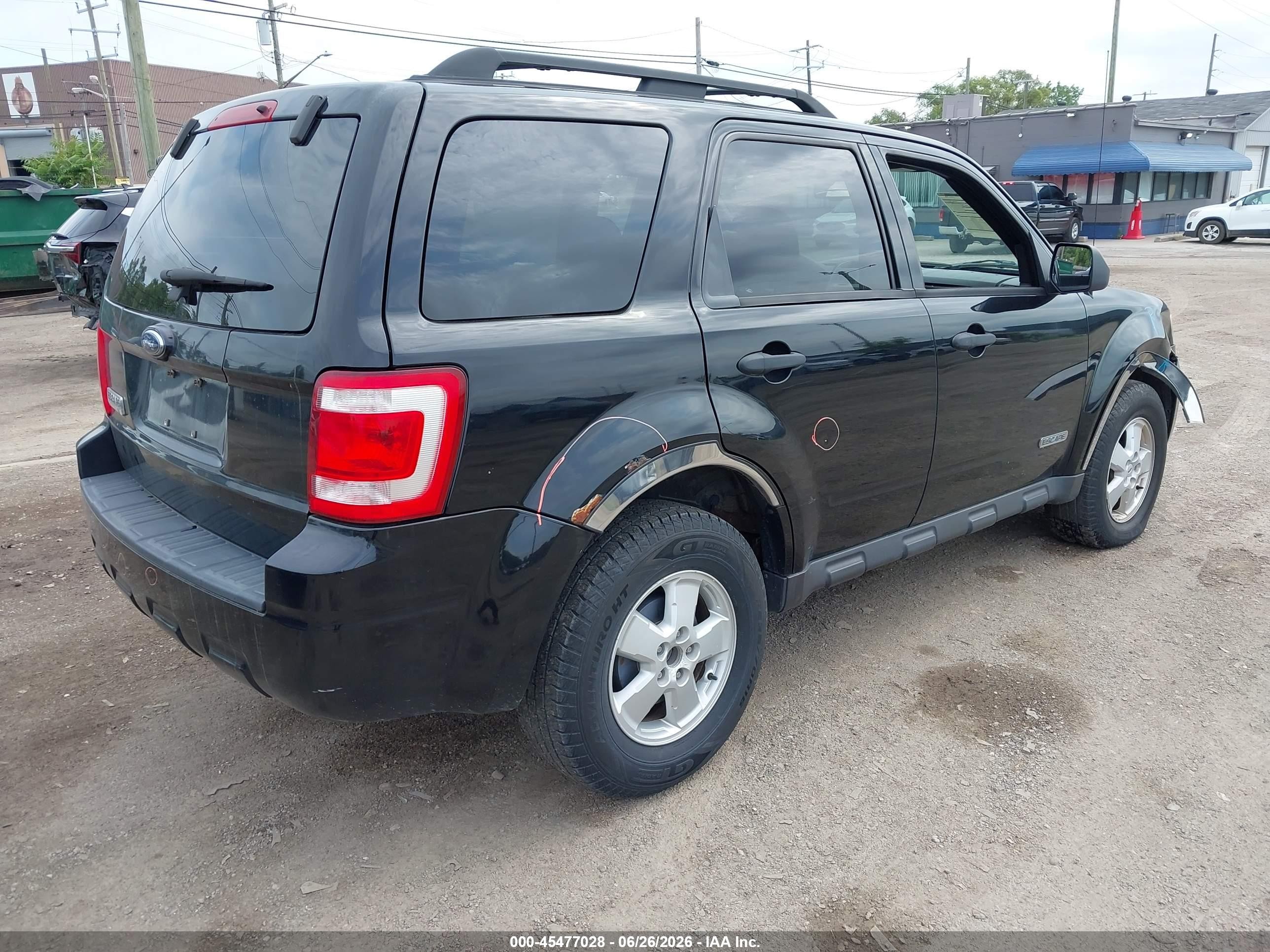 2008 Ford Escape Xlt Black vin: 1FMCU03Z48KD23233