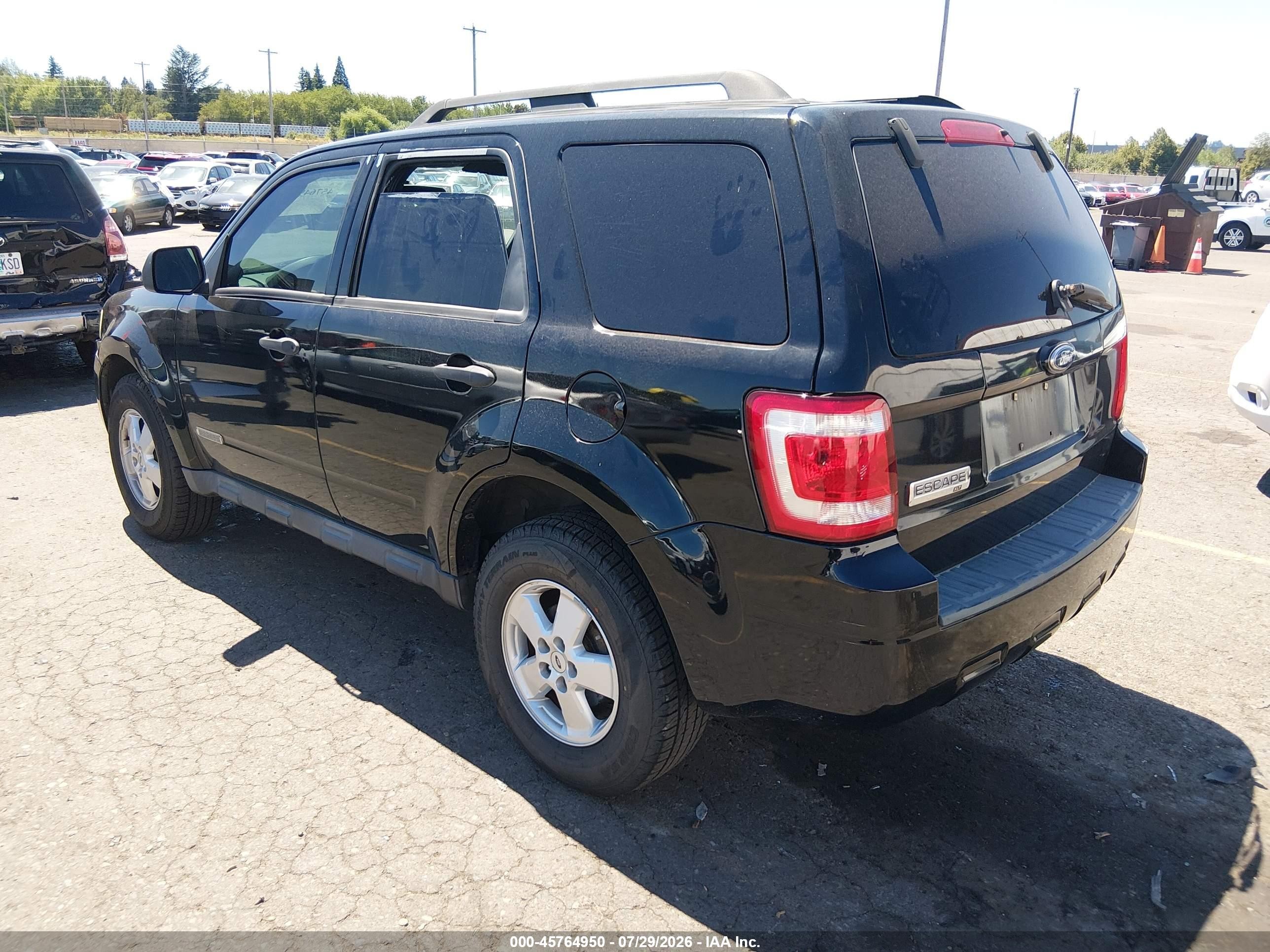 2008 Ford Escape Xlt Black vin: 1FMCU03Z68KA10376