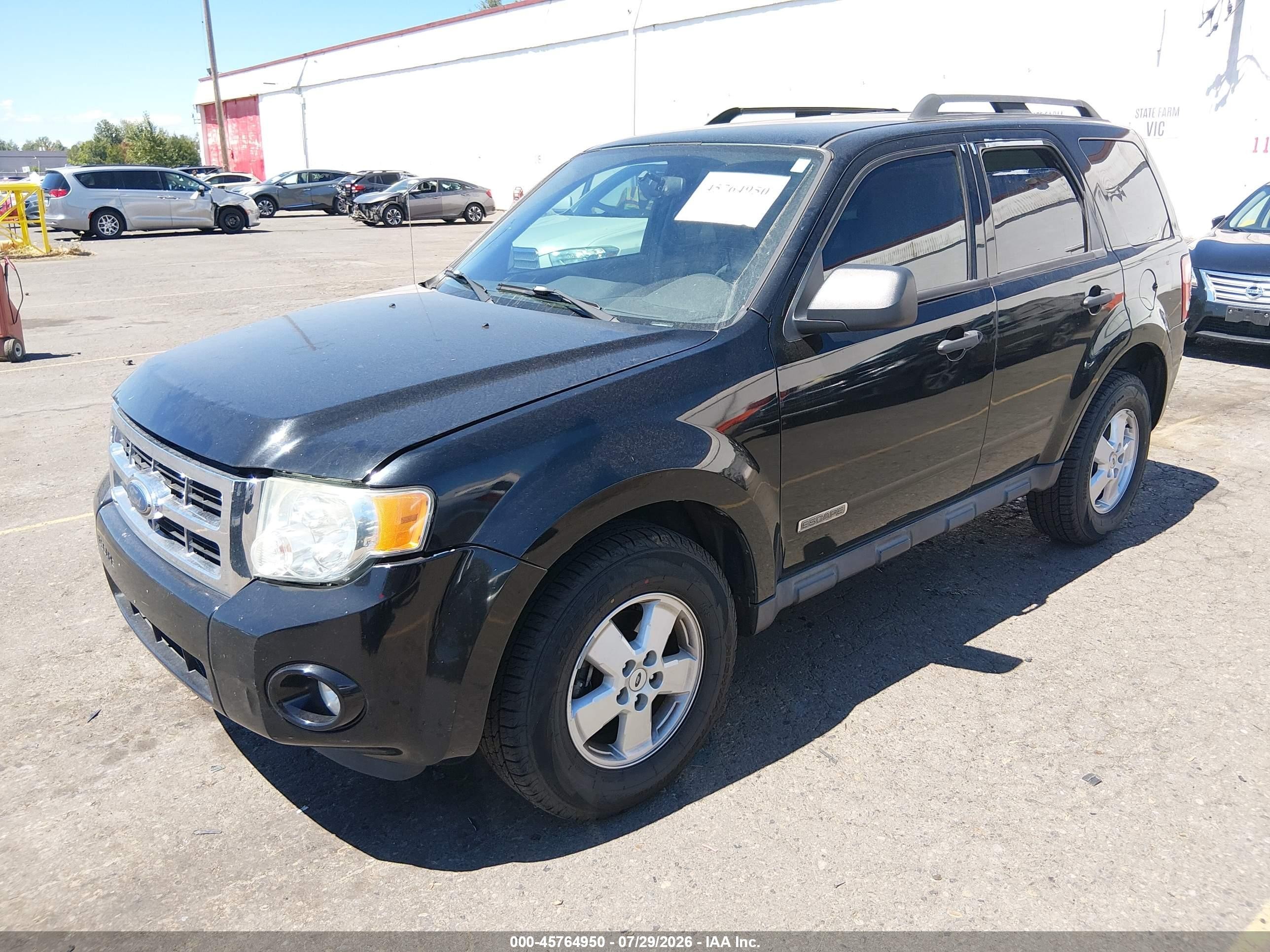 2008 Ford Escape Xlt Black vin: 1FMCU03Z68KA10376