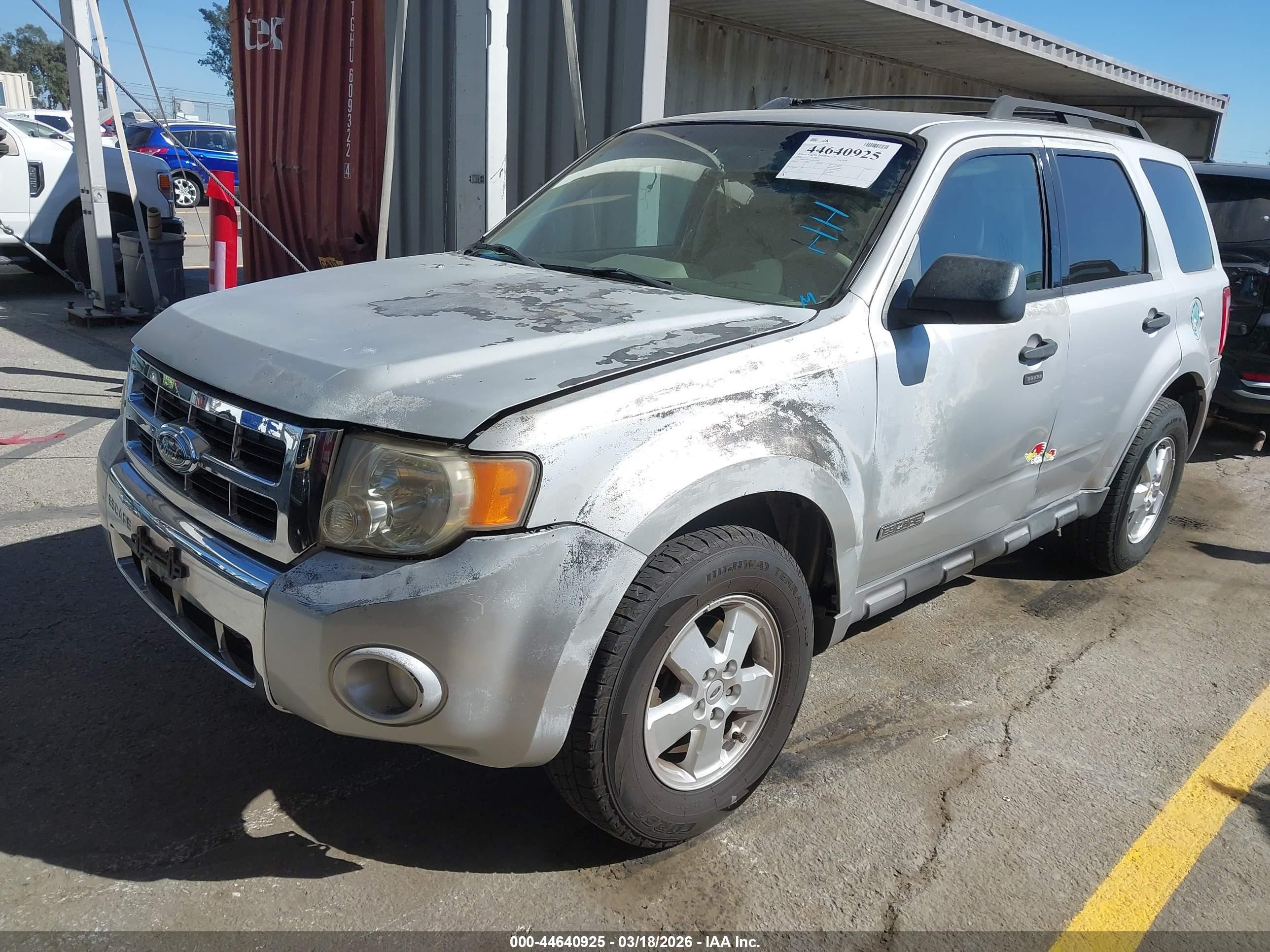 2008 Ford Escape Xlt Gray vin: 1FMCU03Z68KB52372