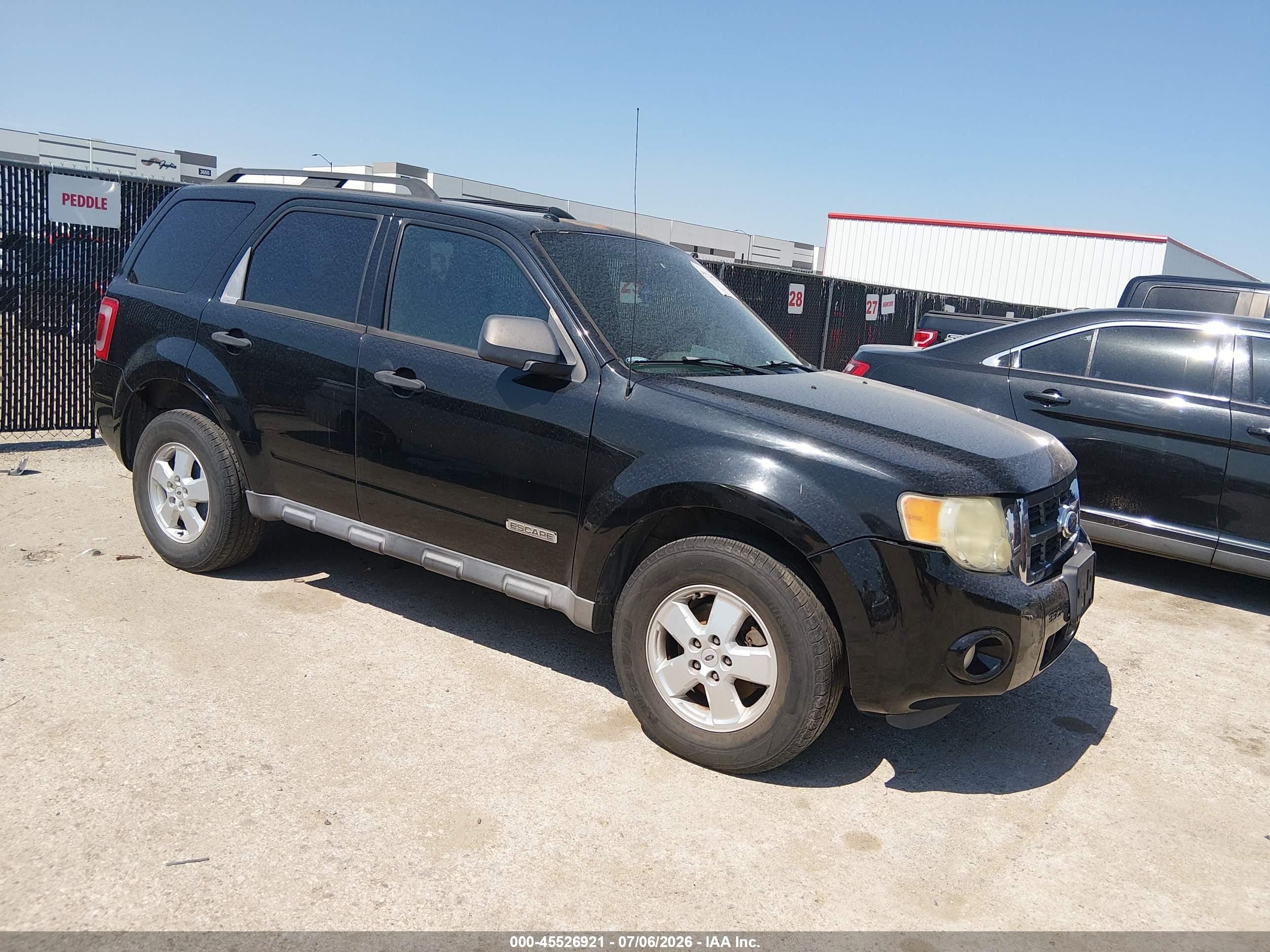 2008 Ford Escape Xlt Black vin: 1FMCU03Z98KD22465