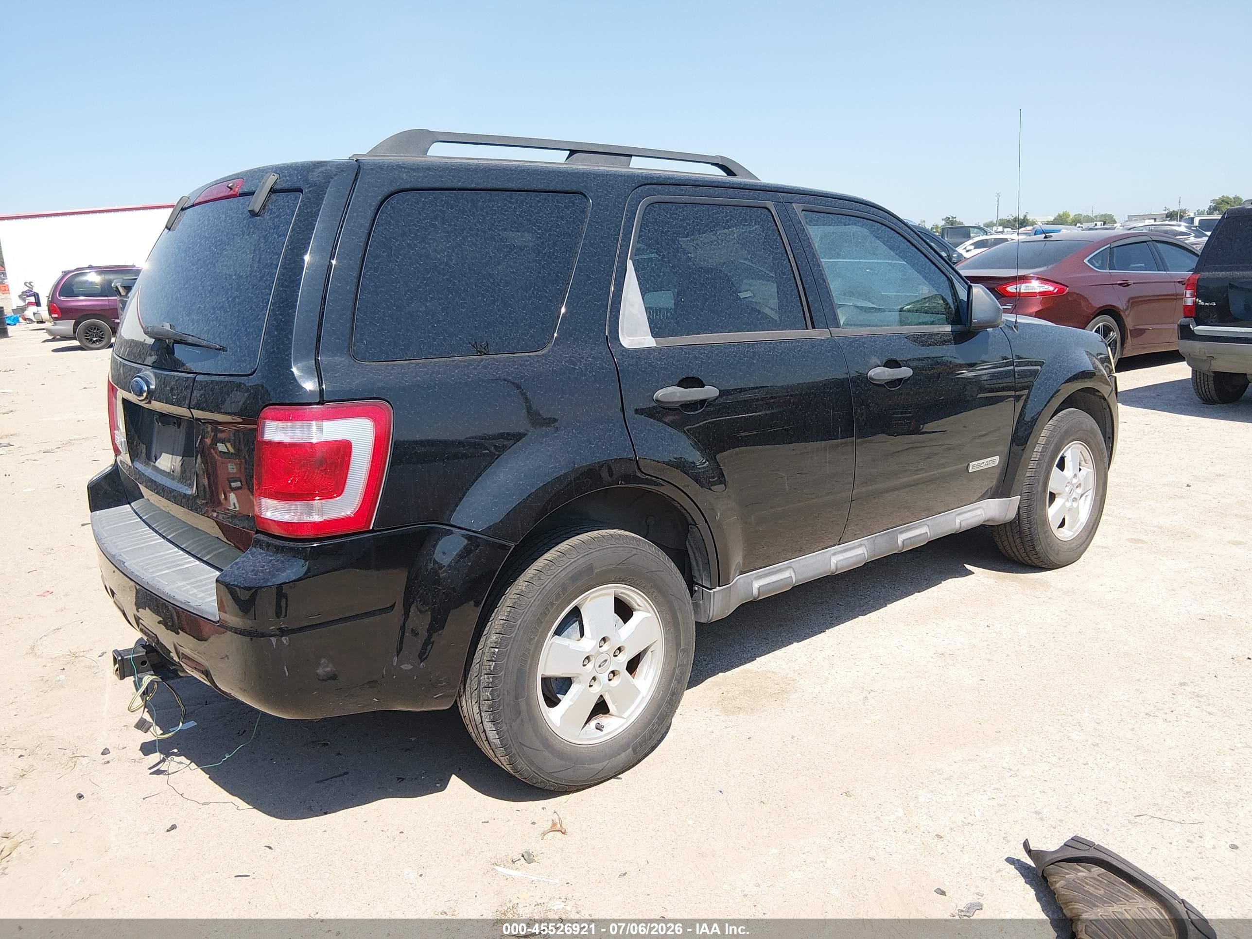 2008 Ford Escape Xlt Black vin: 1FMCU03Z98KD22465