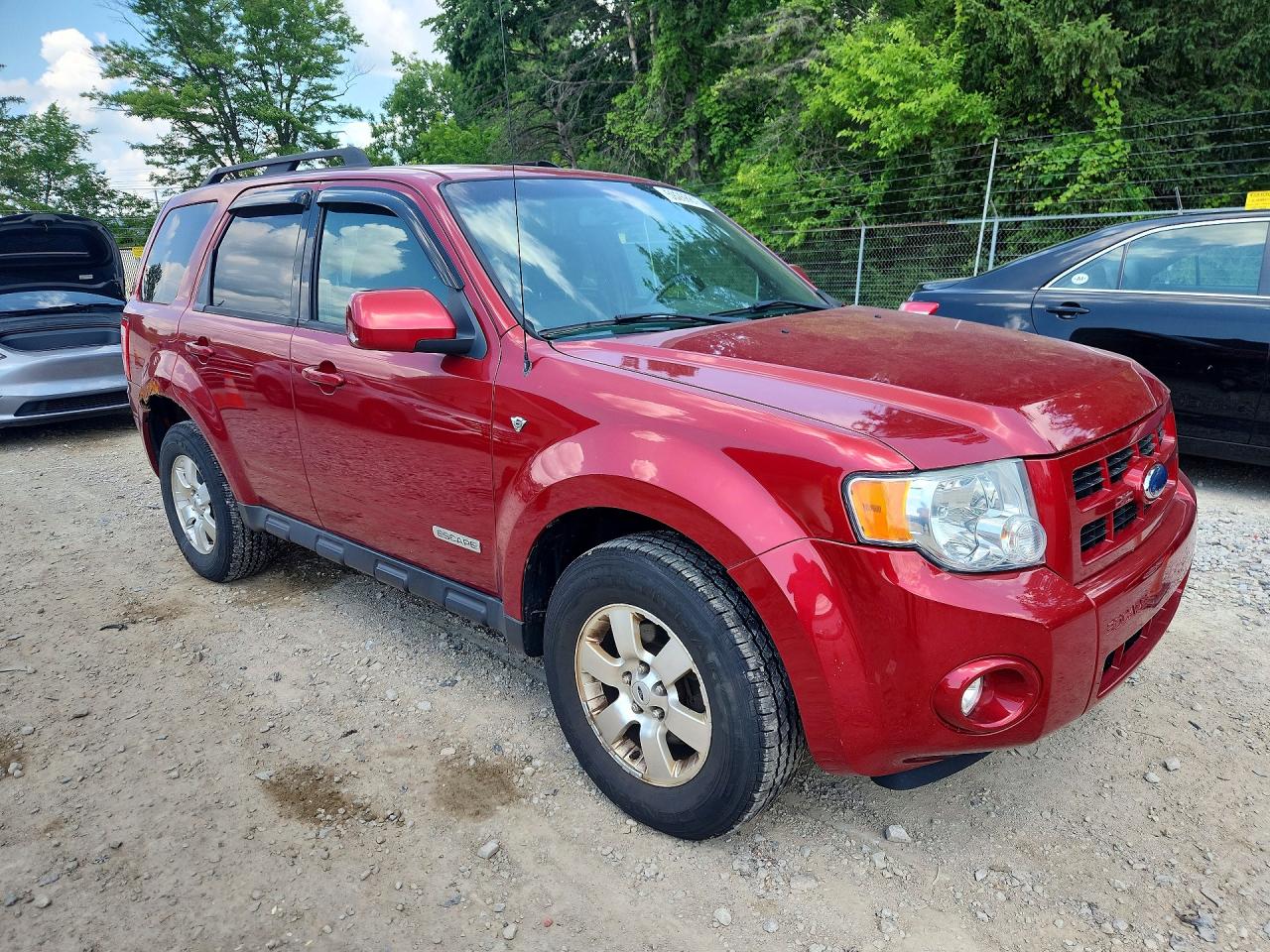 2008 Ford Escape Limited Red vin: 1FMCU04108KA79797