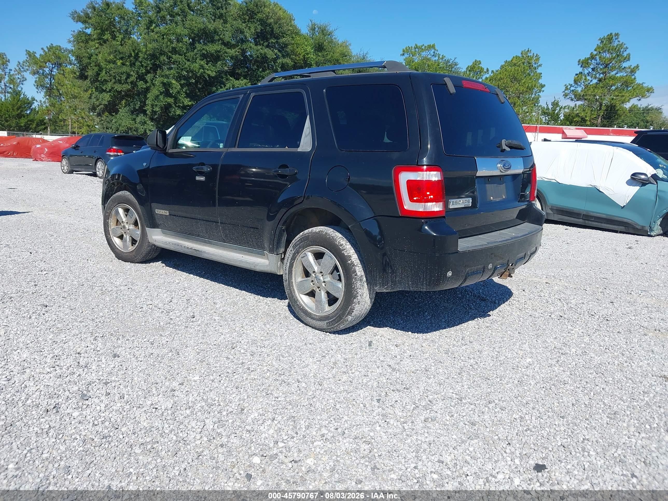 2008 Ford Escape Limited Black vin: 1FMCU04108KD67691