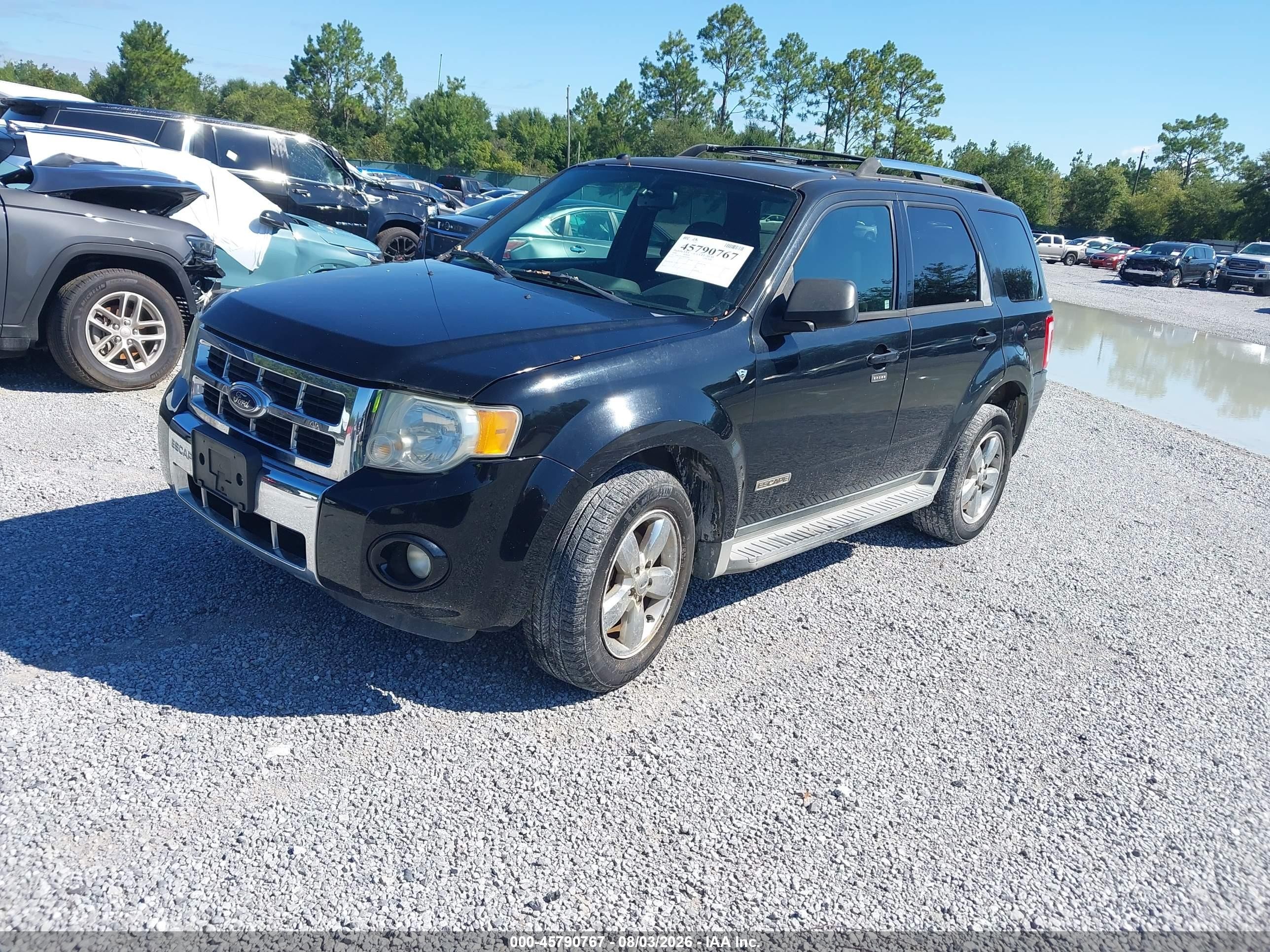2008 Ford Escape Limited Black vin: 1FMCU04108KD67691