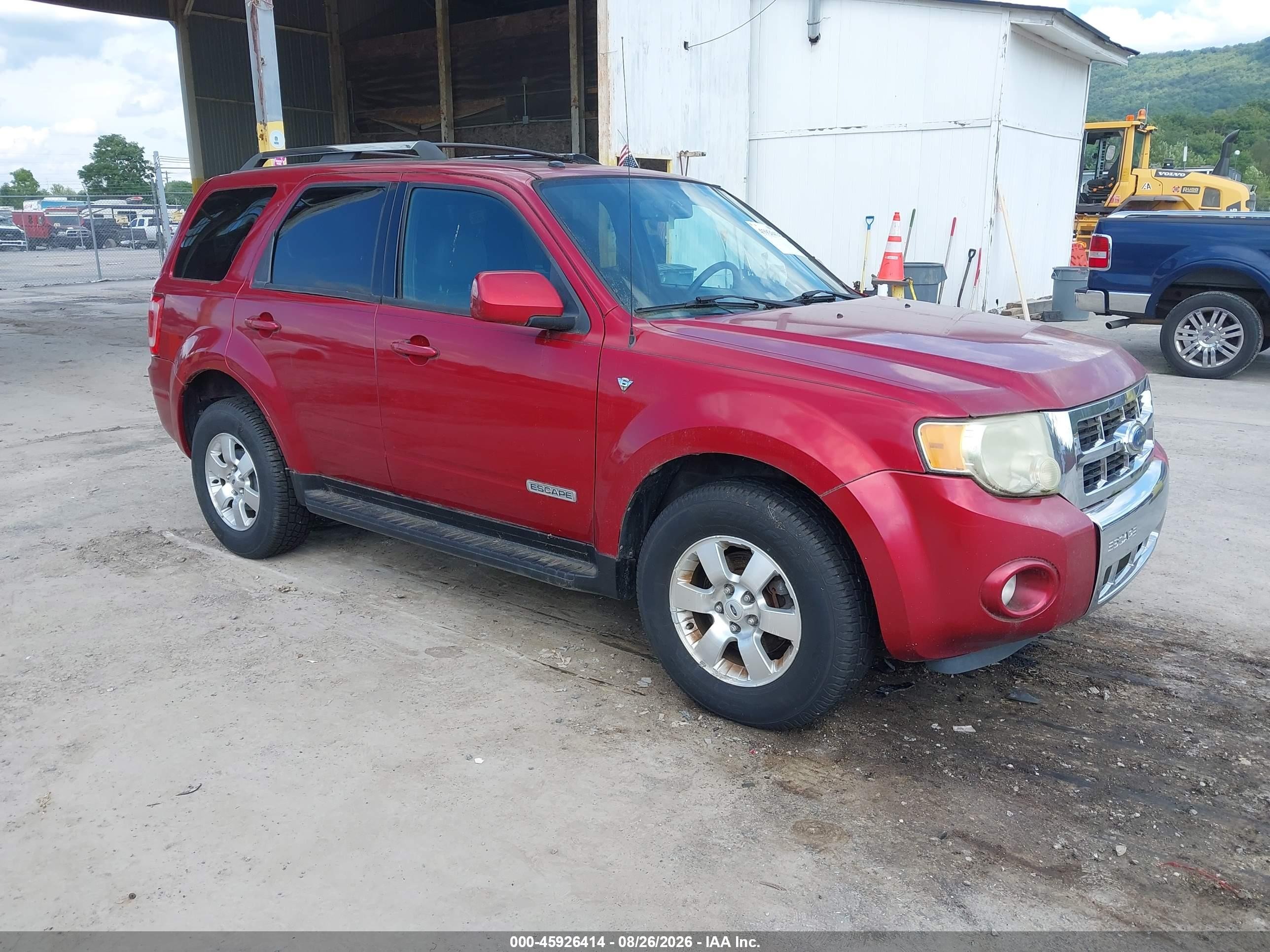 2008 Ford Escape Limited Red vin: 1FMCU04128KB91596