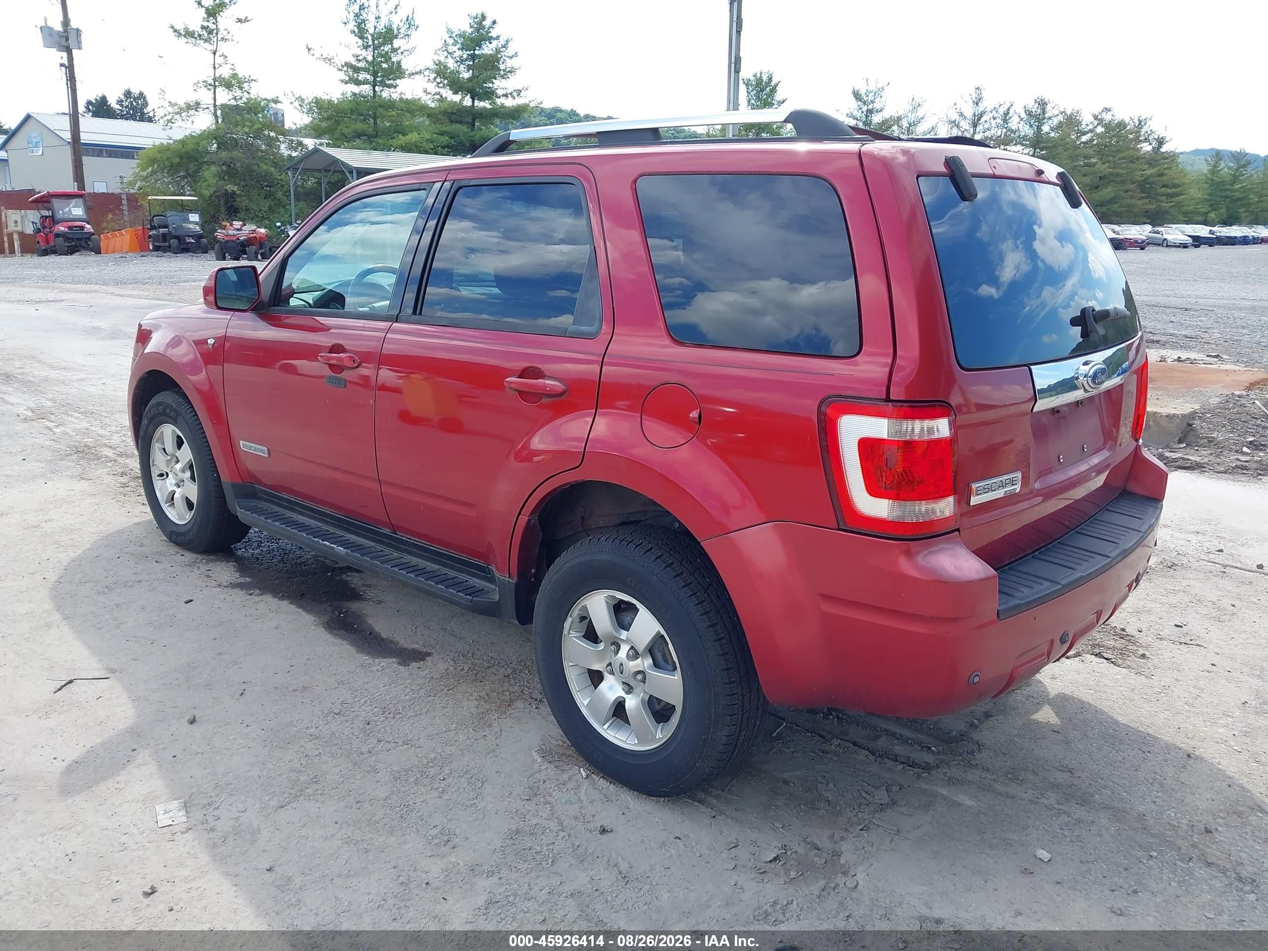 2008 Ford Escape Limited Red vin: 1FMCU04128KB91596