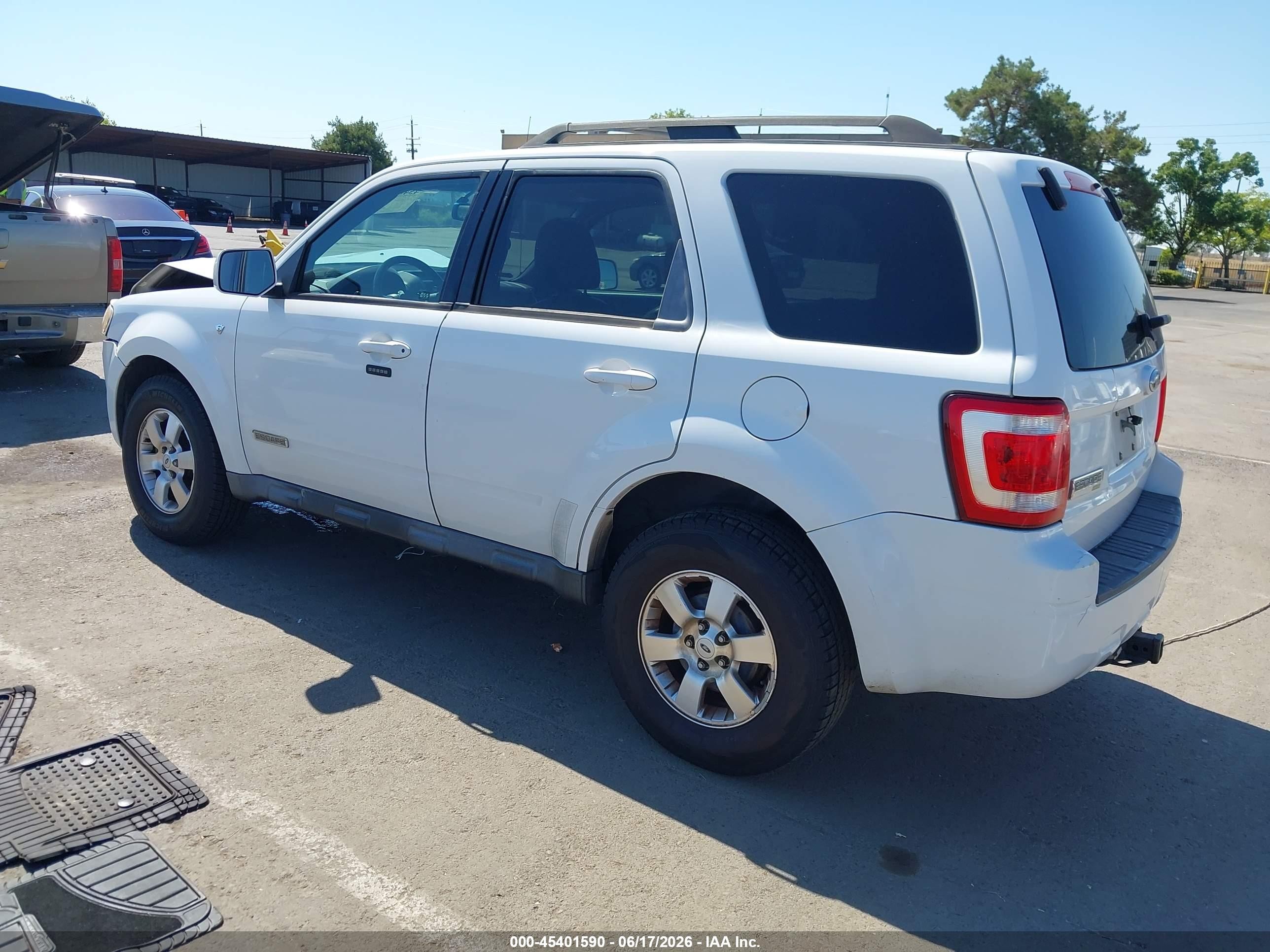 2008 Ford Escape Limited White vin: 1FMCU04148KA86896