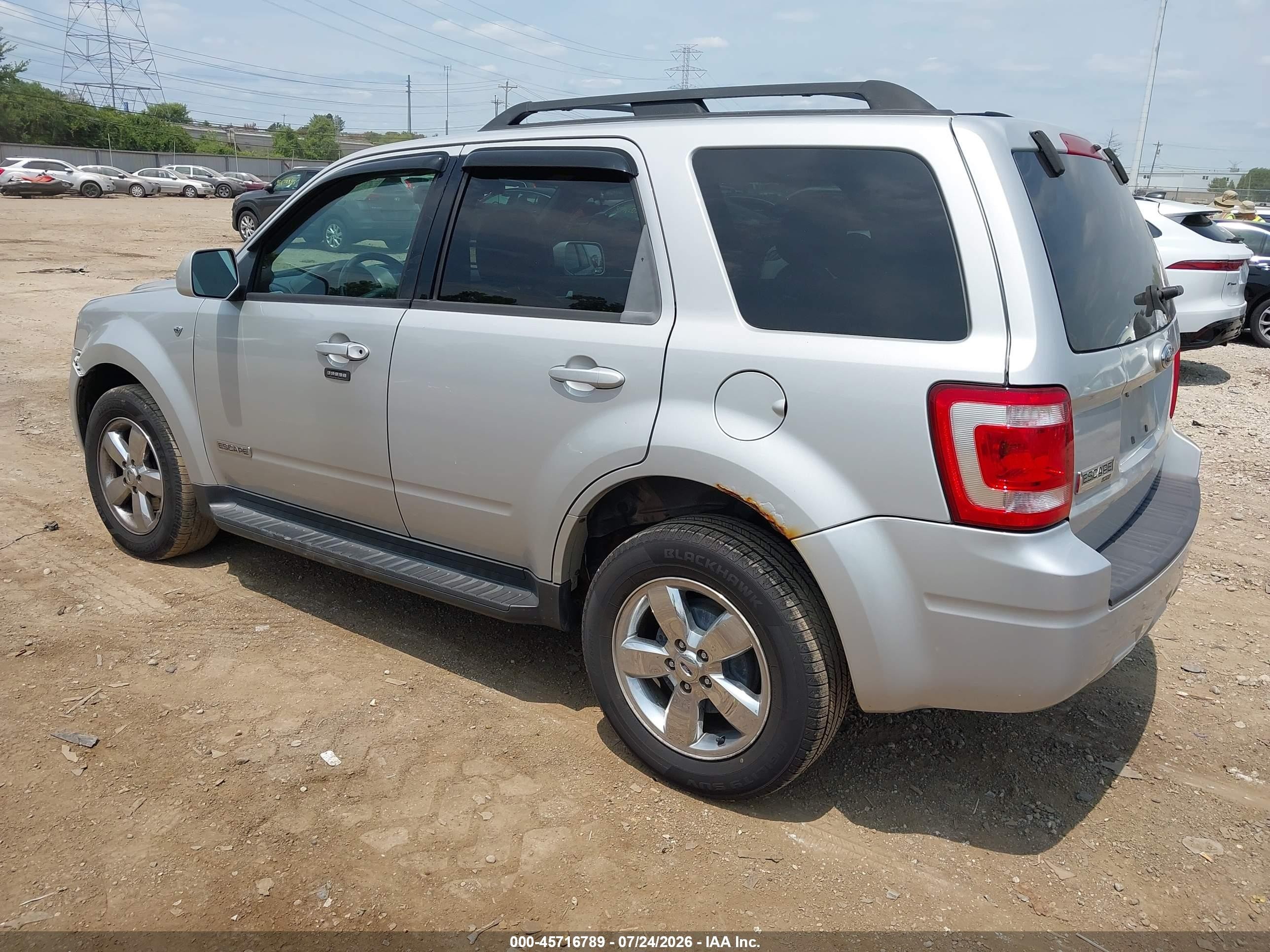 2008 Ford Escape Limited Silver vin: 1FMCU04148KB45767