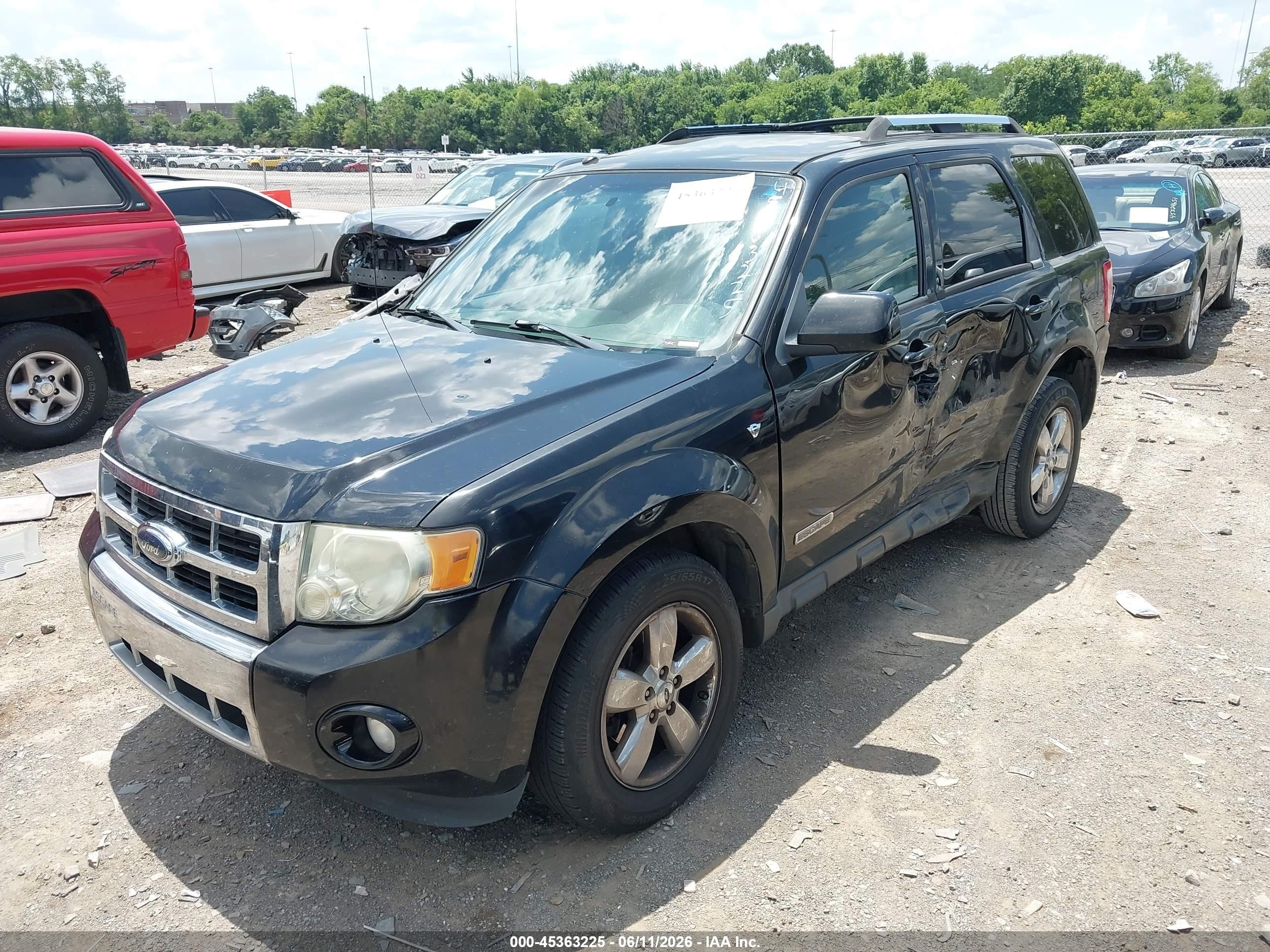 2008 Ford Escape Limited Black vin: 1FMCU04158KE60836