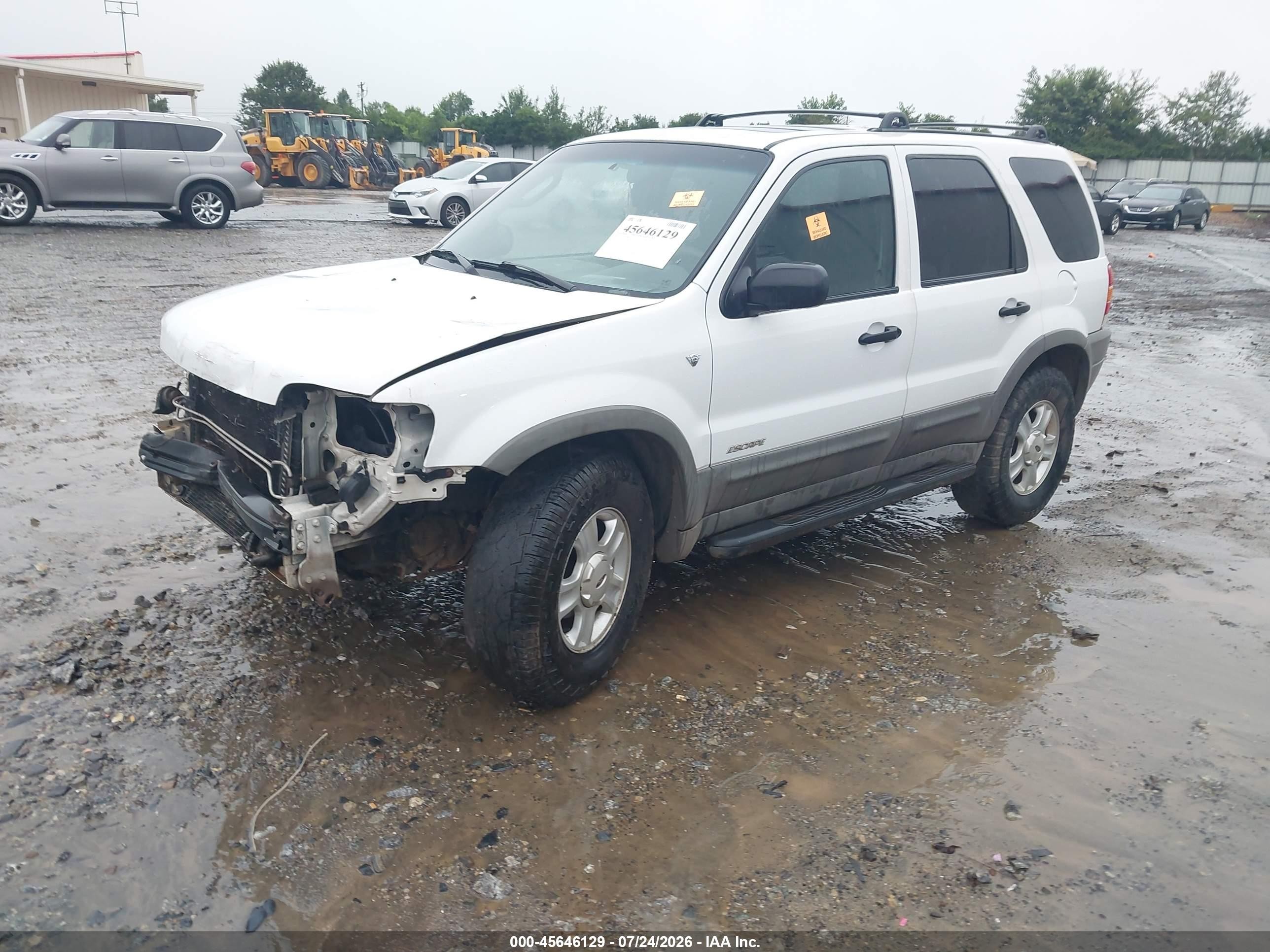 2001 Ford Escape Xlt White vin: 1FMCU04171KA96828