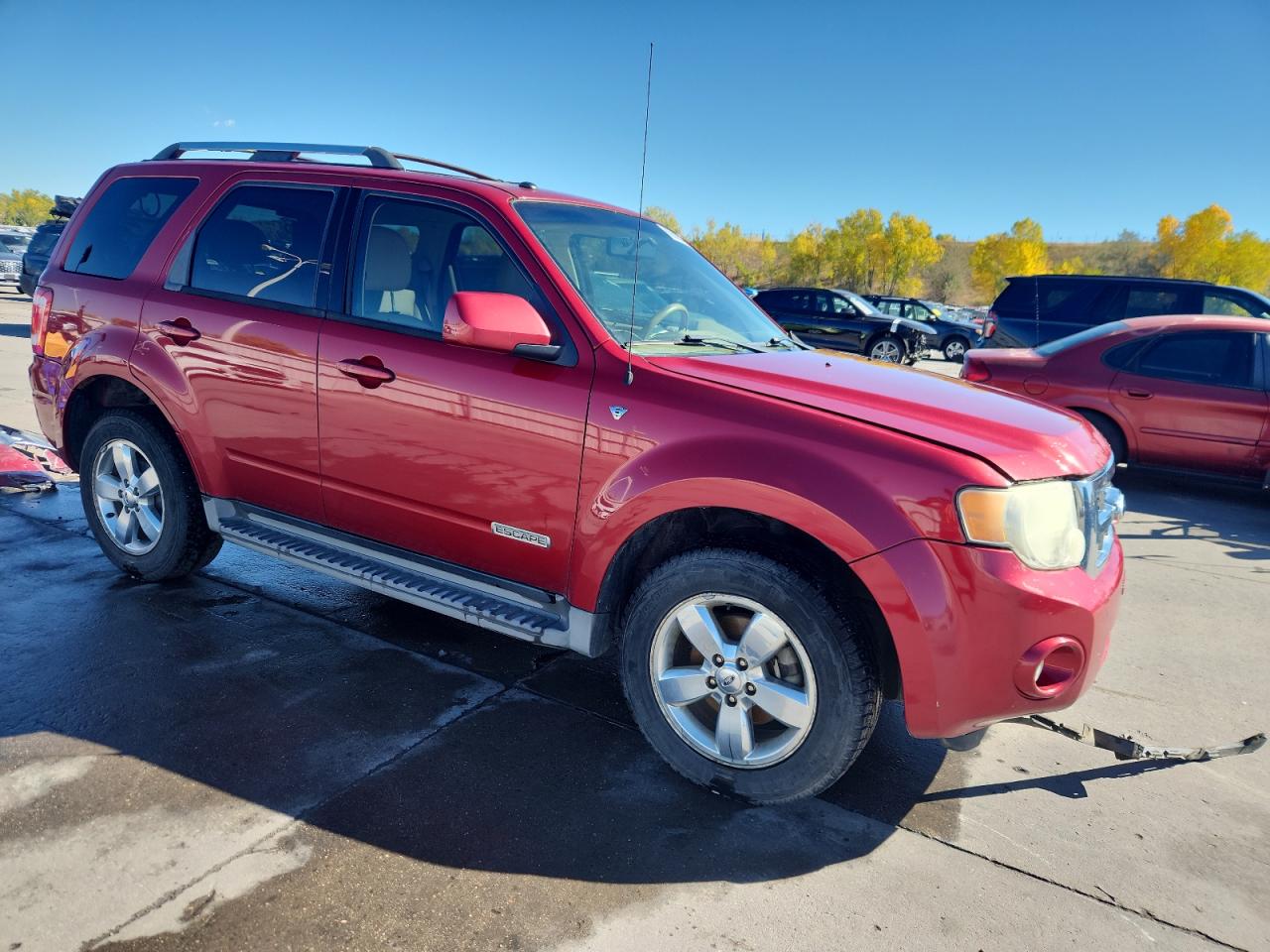 2008 Ford Escape Limited Red vin: 1FMCU04198KD85896