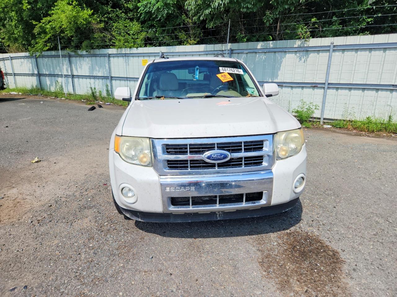 2009 Ford Escape Limited White vin: 1FMCU04G09KA82382