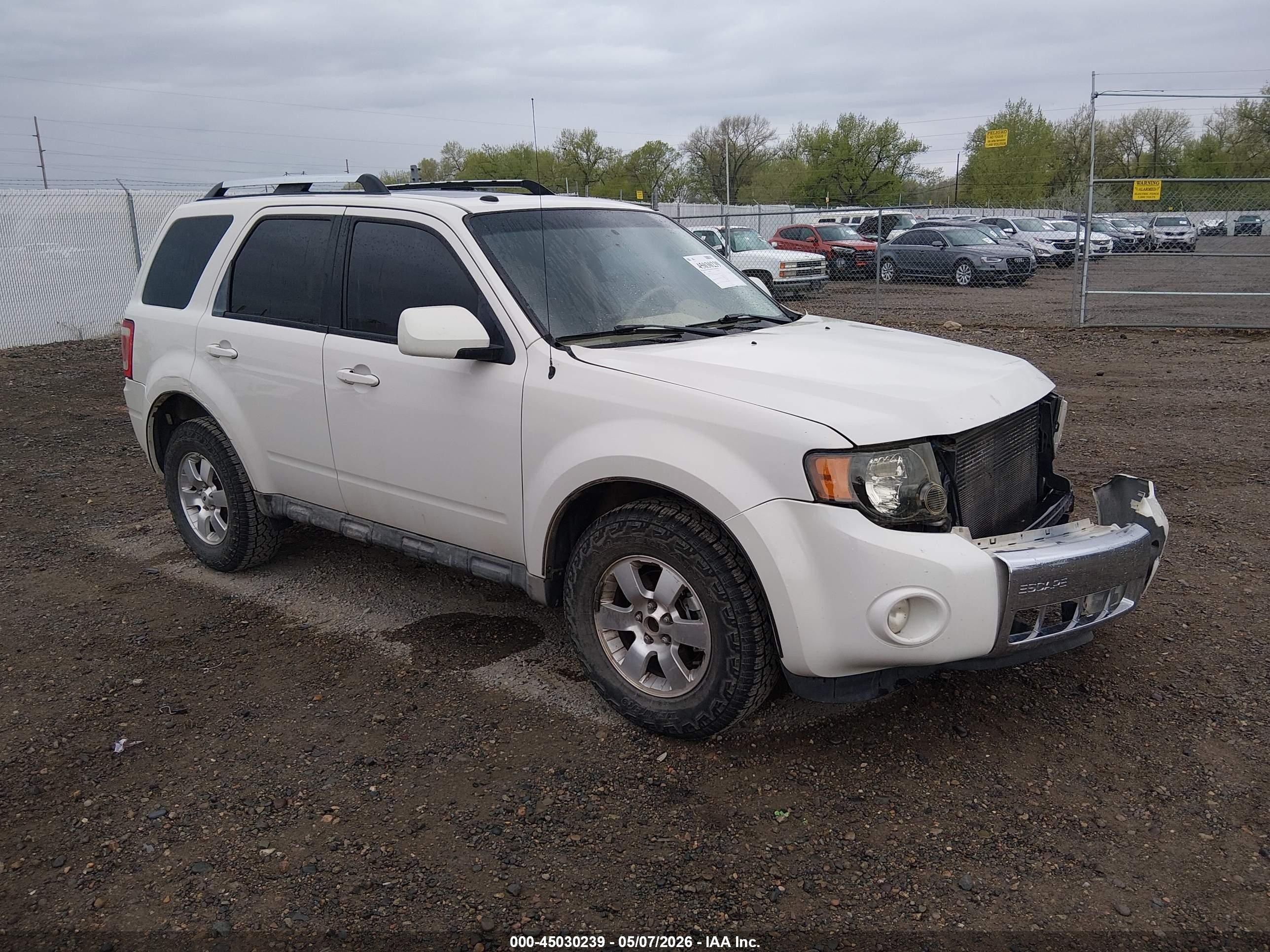 2009 Ford Escape Limited White vin: 1FMCU04G19KC10578