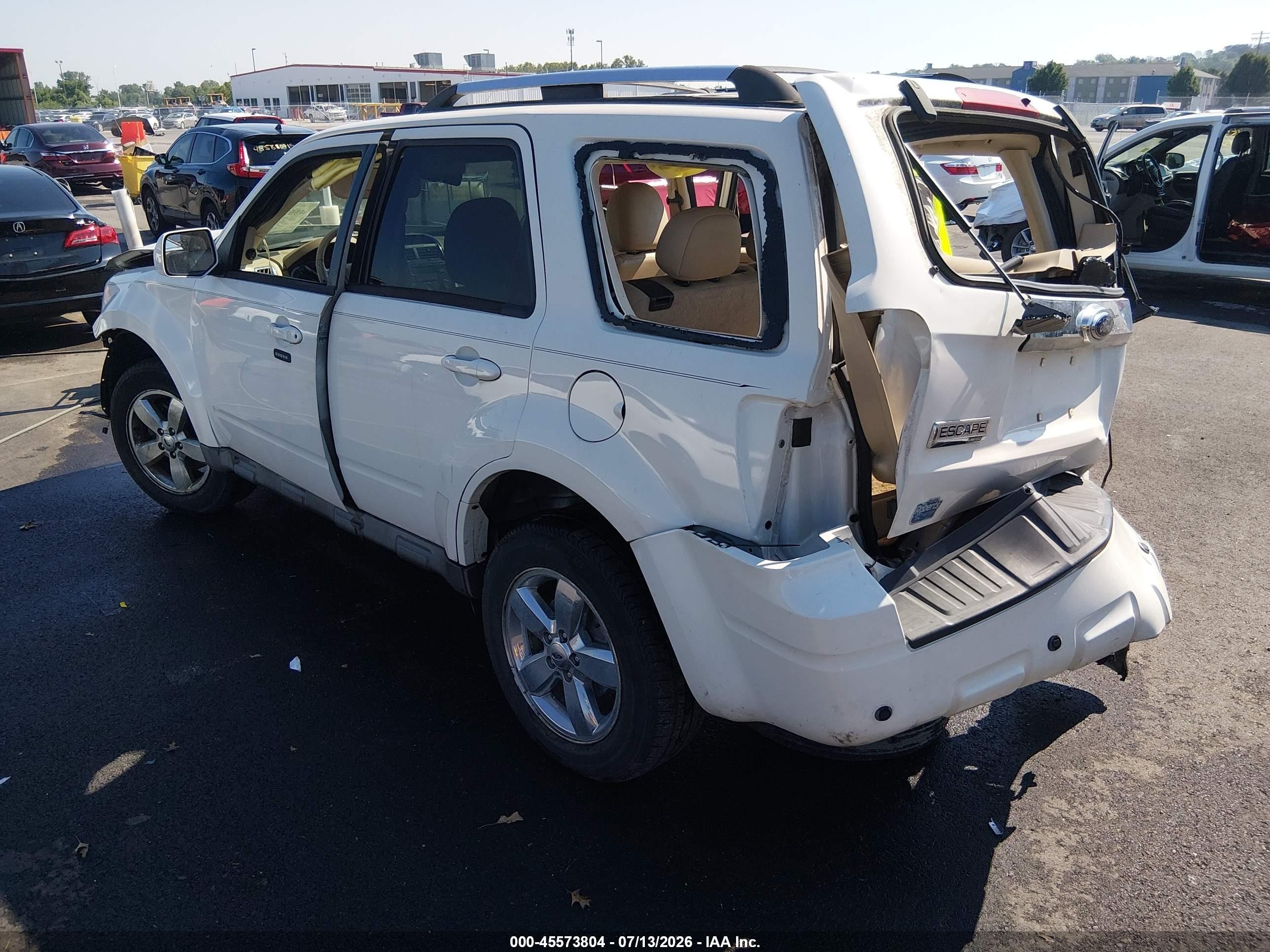 2009 Ford Escape Limited White vin: 1FMCU04G49KB29638