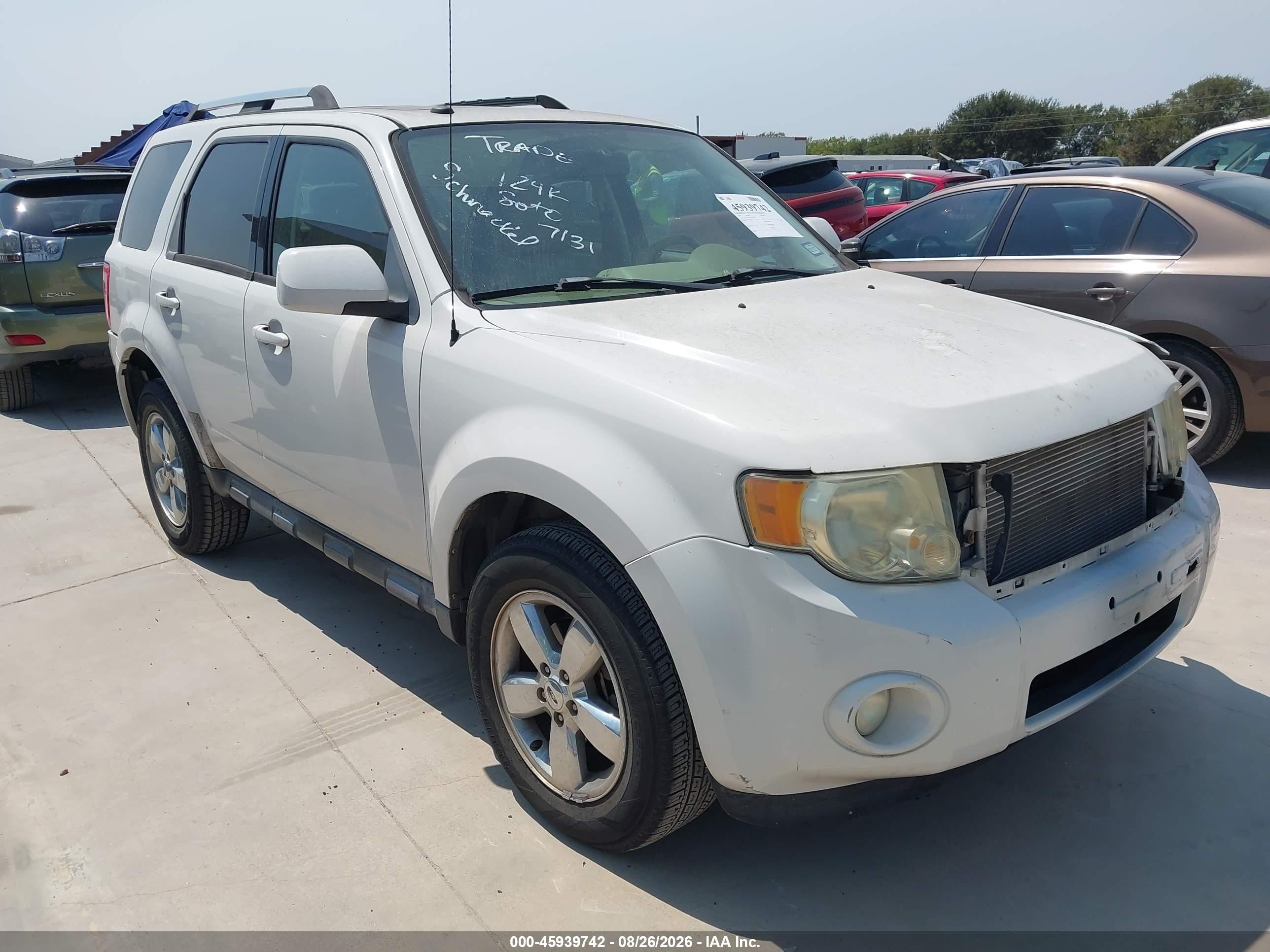 2009 Ford Escape Limited White vin: 1FMCU04G99KA13383