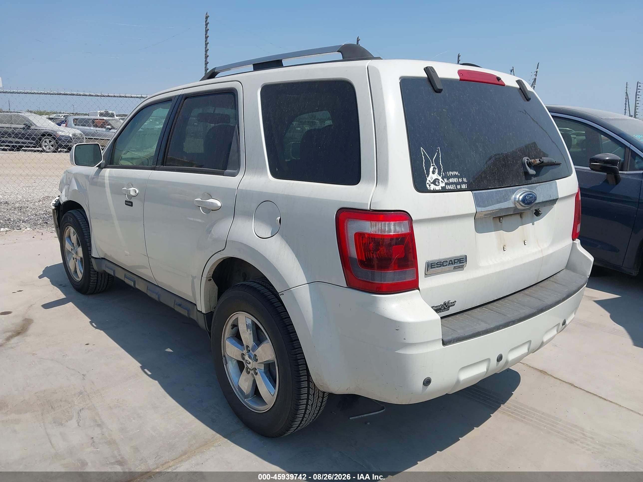 2009 Ford Escape Limited White vin: 1FMCU04G99KA13383