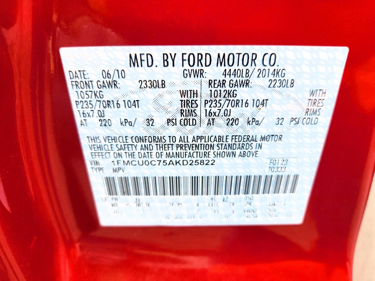 2010 Ford Escape Xls Brown vin: 1FMCU0C75AKD25822